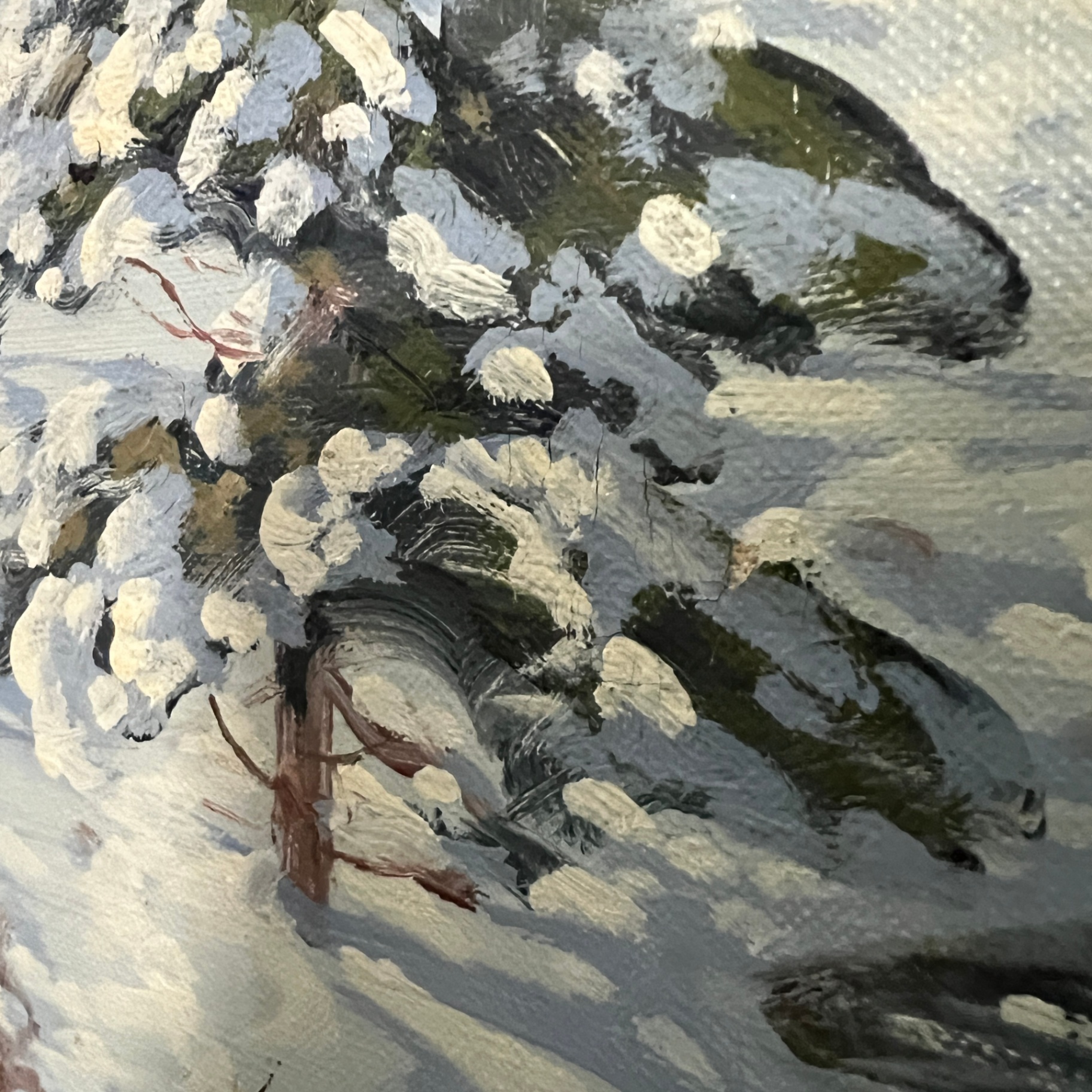 Listed Artist Ejnar Thornvig Original Painting Winter Scene - image 4 of 9