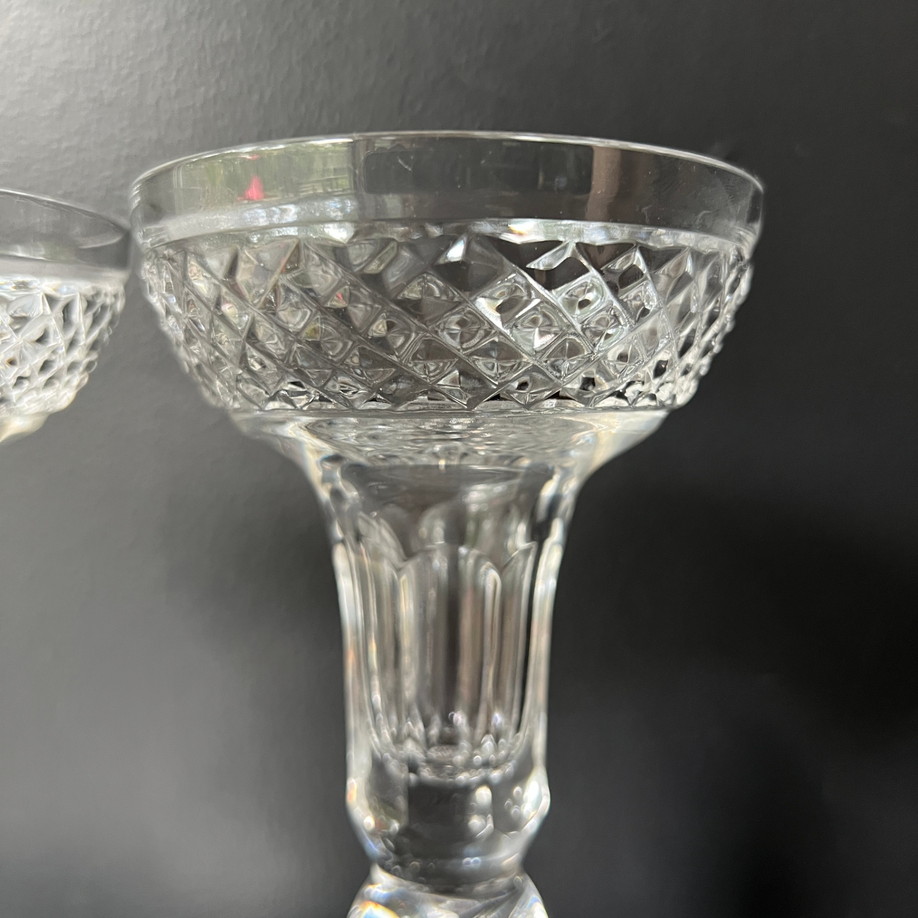 Elegant Tall Pair of Crystal Candle Holders Candlestick Holder Fine Dining - image 3 of 5