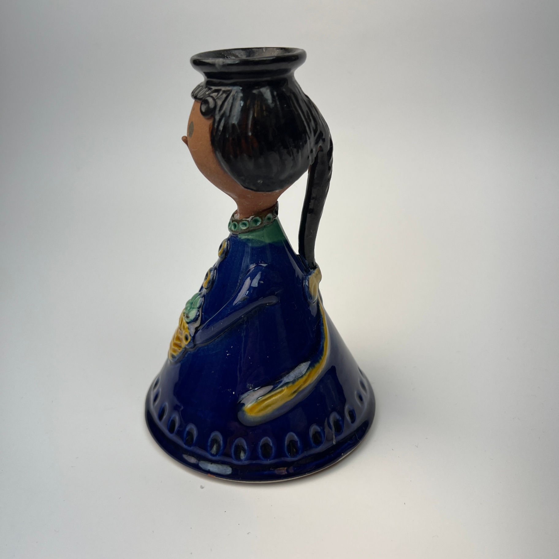 Hungarian Girl Candle Holder Studio Pottery Signed Les Gabor - image 2 of 6