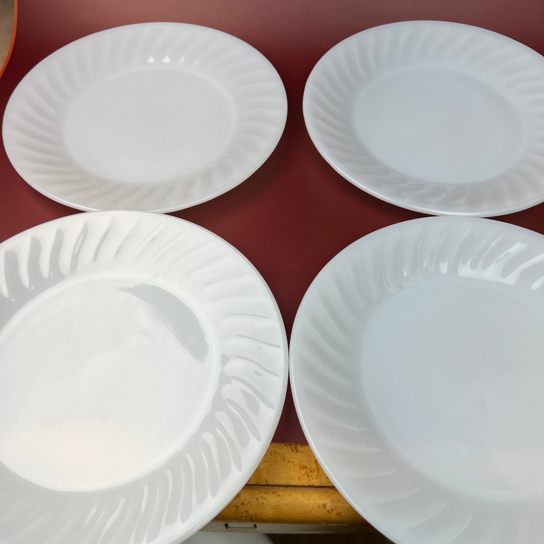 Lot of 4 Fire King Swirl Plates White  - image 4 of 5