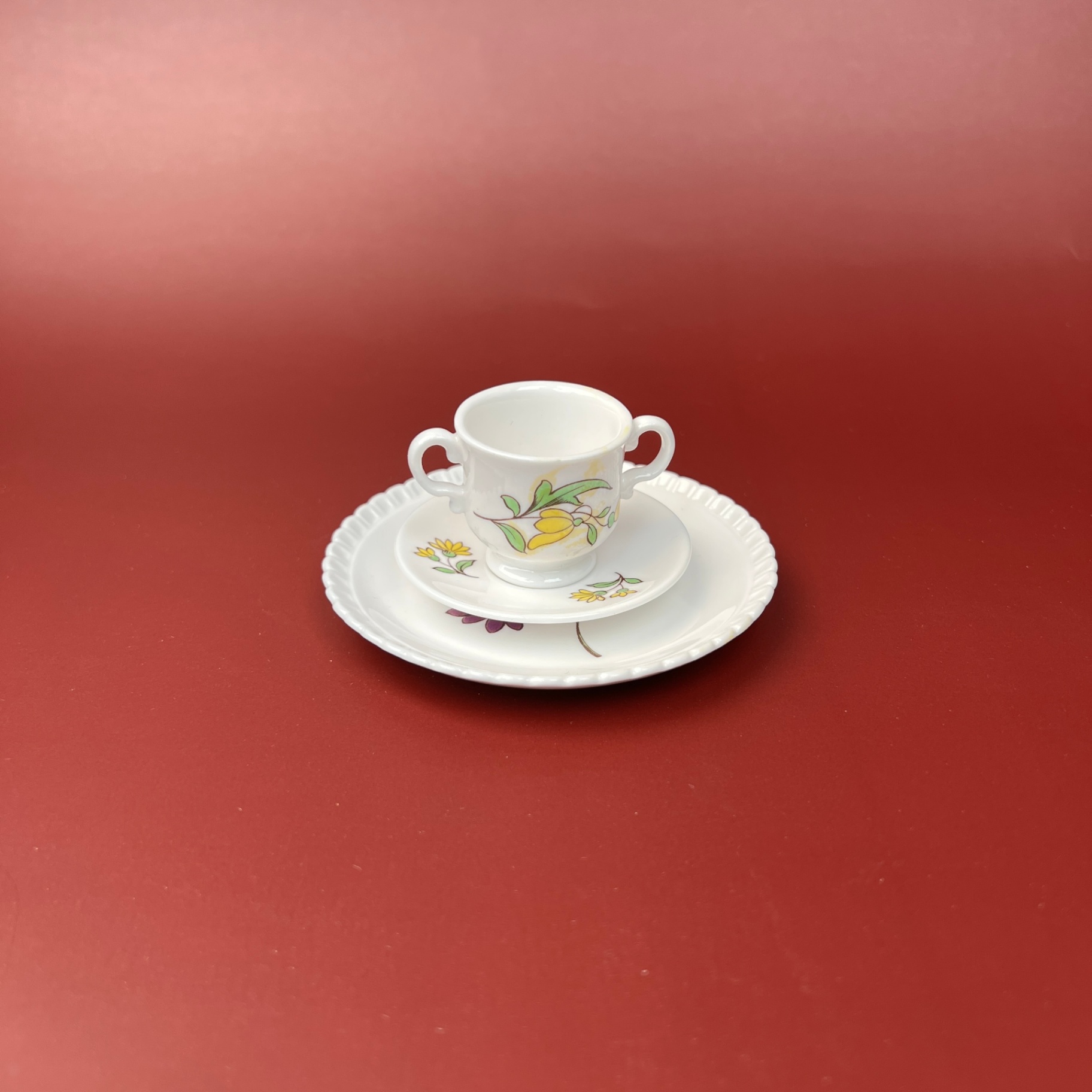 Miniature Spode China Set Teeny Tiny Cup and Saucer and Plate - image 1 of 6