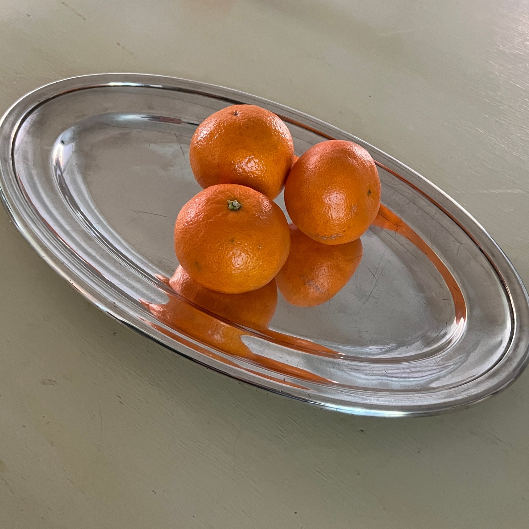 French Silver Plate Metal Blanc Oval Tray Vintage Heavy  - image 5 of 9