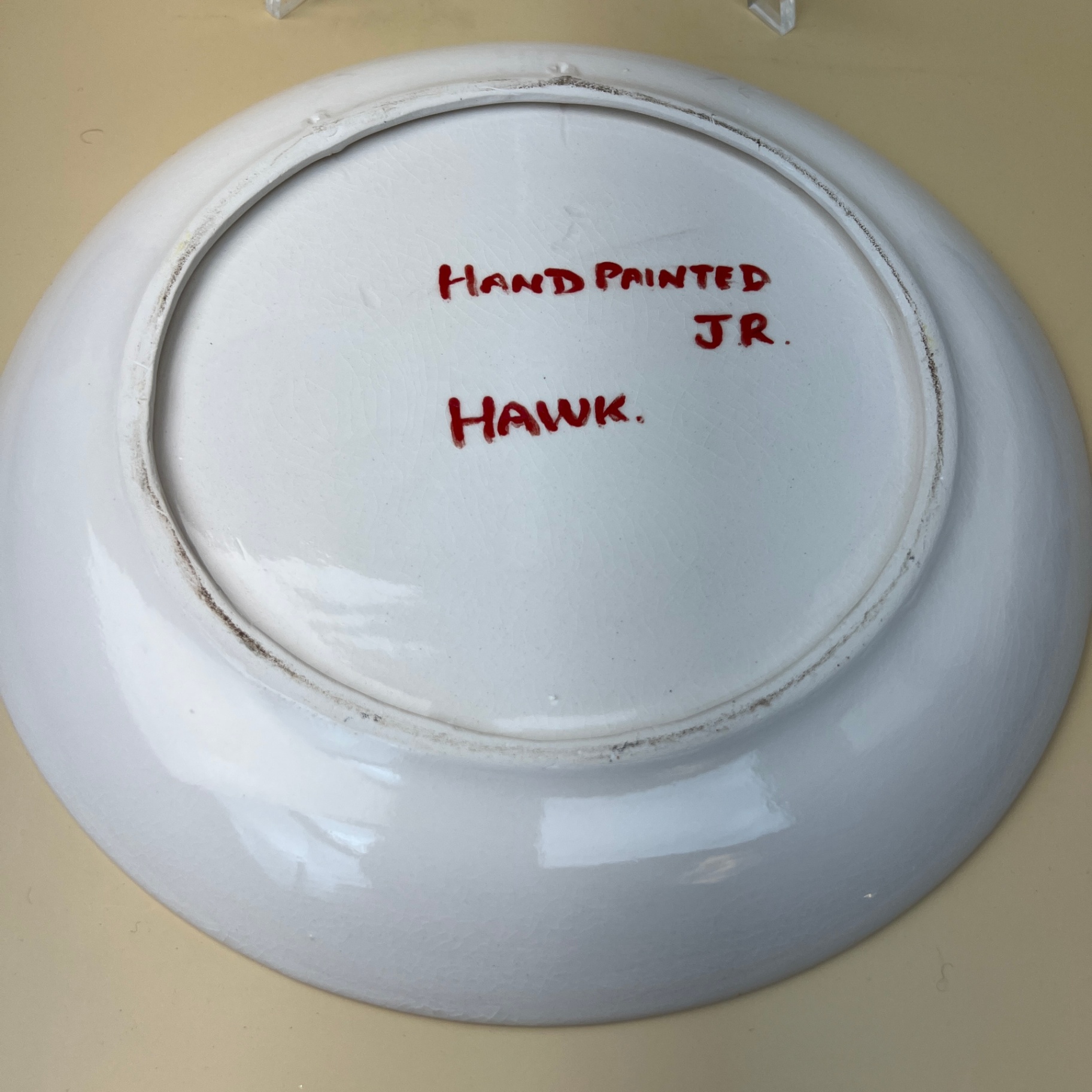 Hand Painted Signed Haida Plate Northwest Coast Ceramic Wall Hanging - image 3 of 6