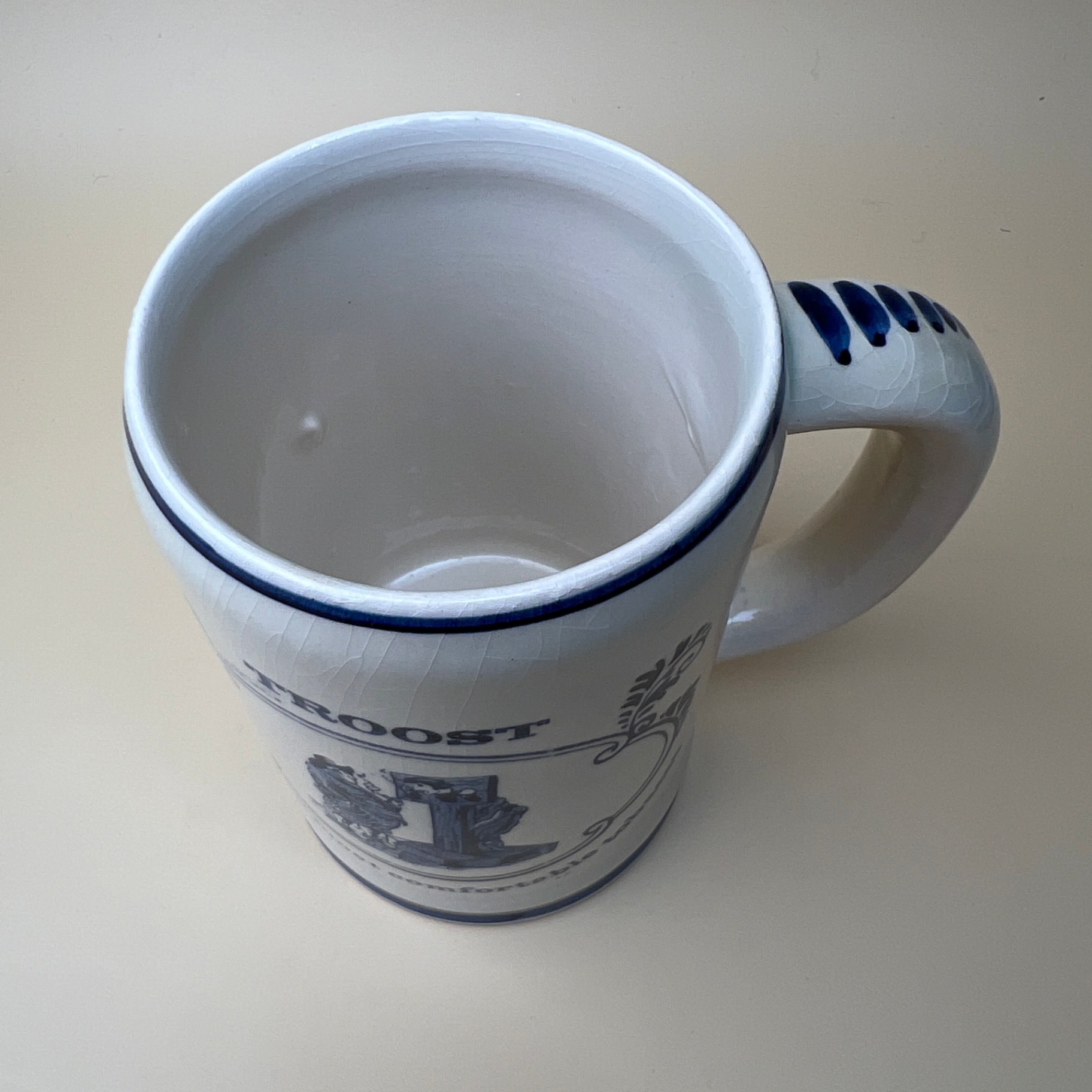 Delft Troost Tobacco Mug Blue and White Ceramic Painted by Hand - image 2 of 6