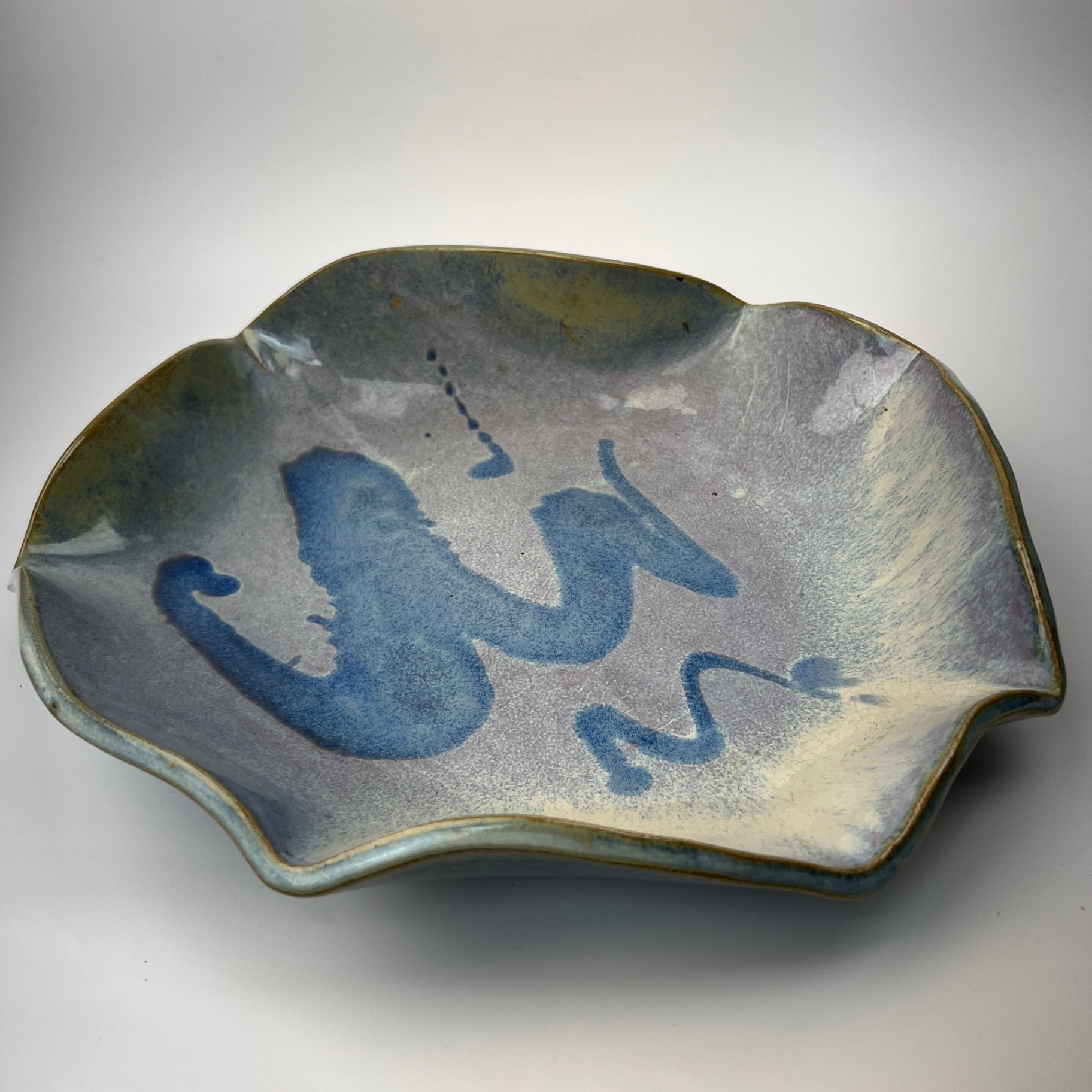 Large Pottery Bowl Slightly Iridescent Hand Made  - image 2 of 7