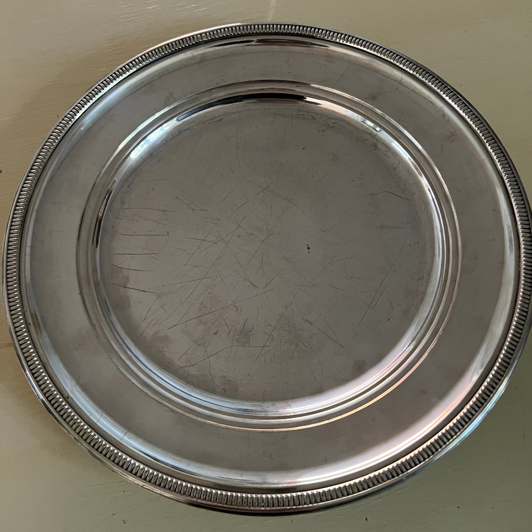 Thick Heavy Vintage or Antique Silver Plated Platter Likely French  - image 2 of 6