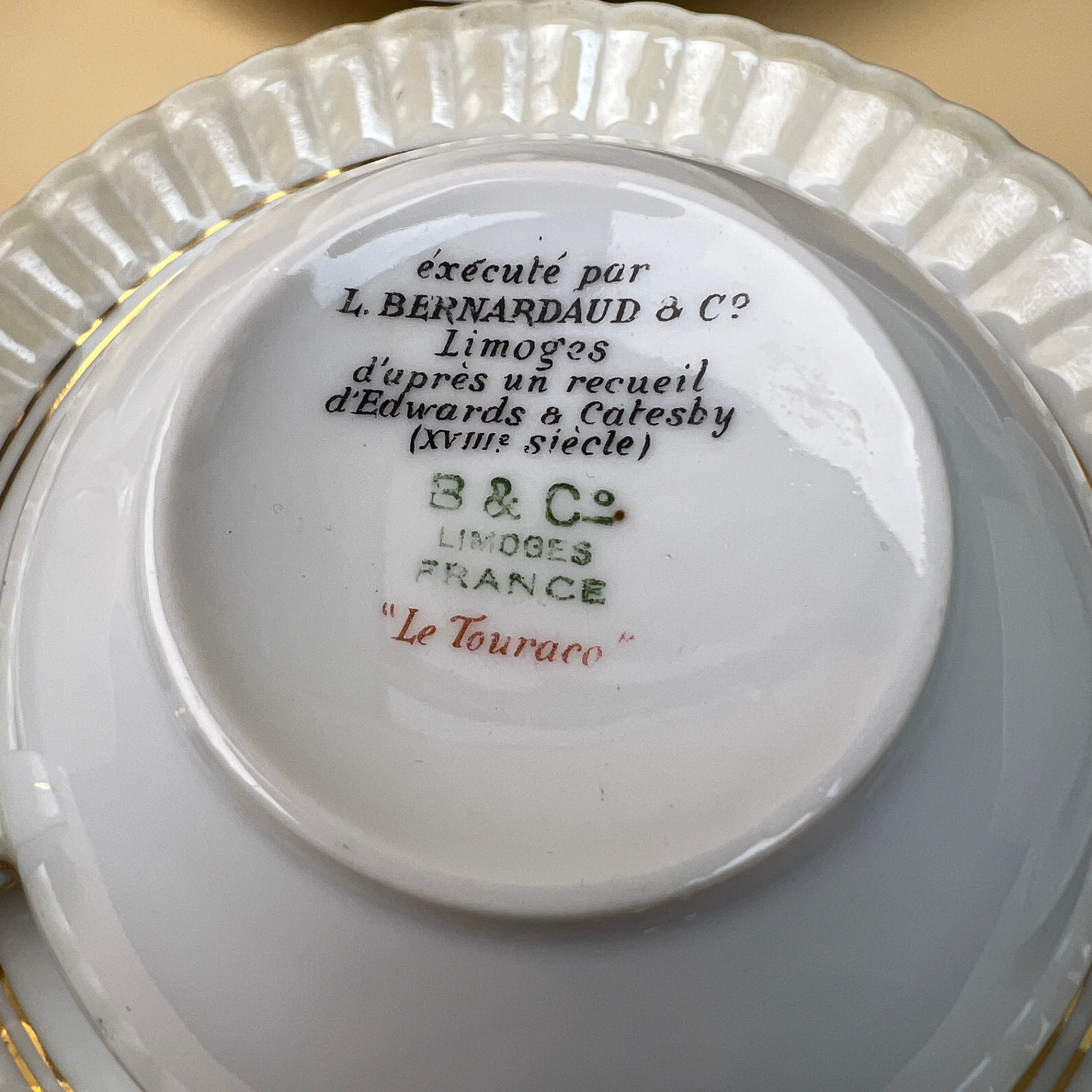 Bernardaud & Co Limoges Fine Porcelain Teacup Set Bird Species 1700s Design - image 10 of 13