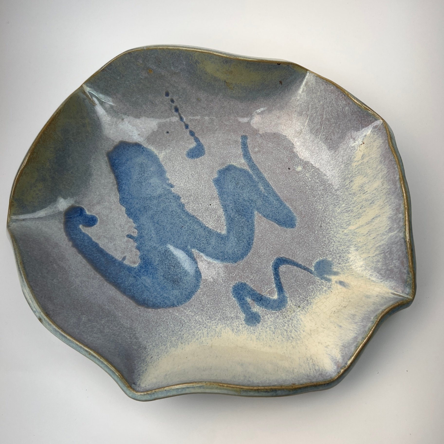 Large Pottery Bowl Slightly Iridescent Hand Made  - image 3 of 7
