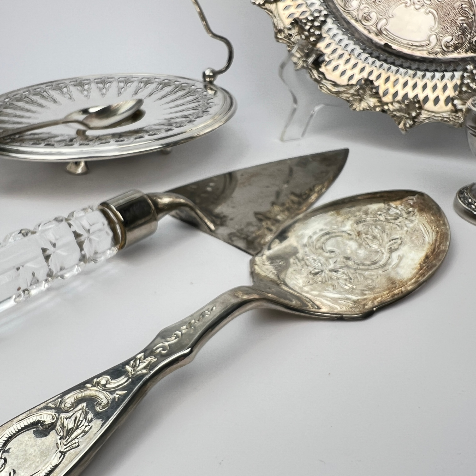 Silver Plate Accessories Fancy Table Scaping Serving Utensils Dishes Shakers - image 4 of 5