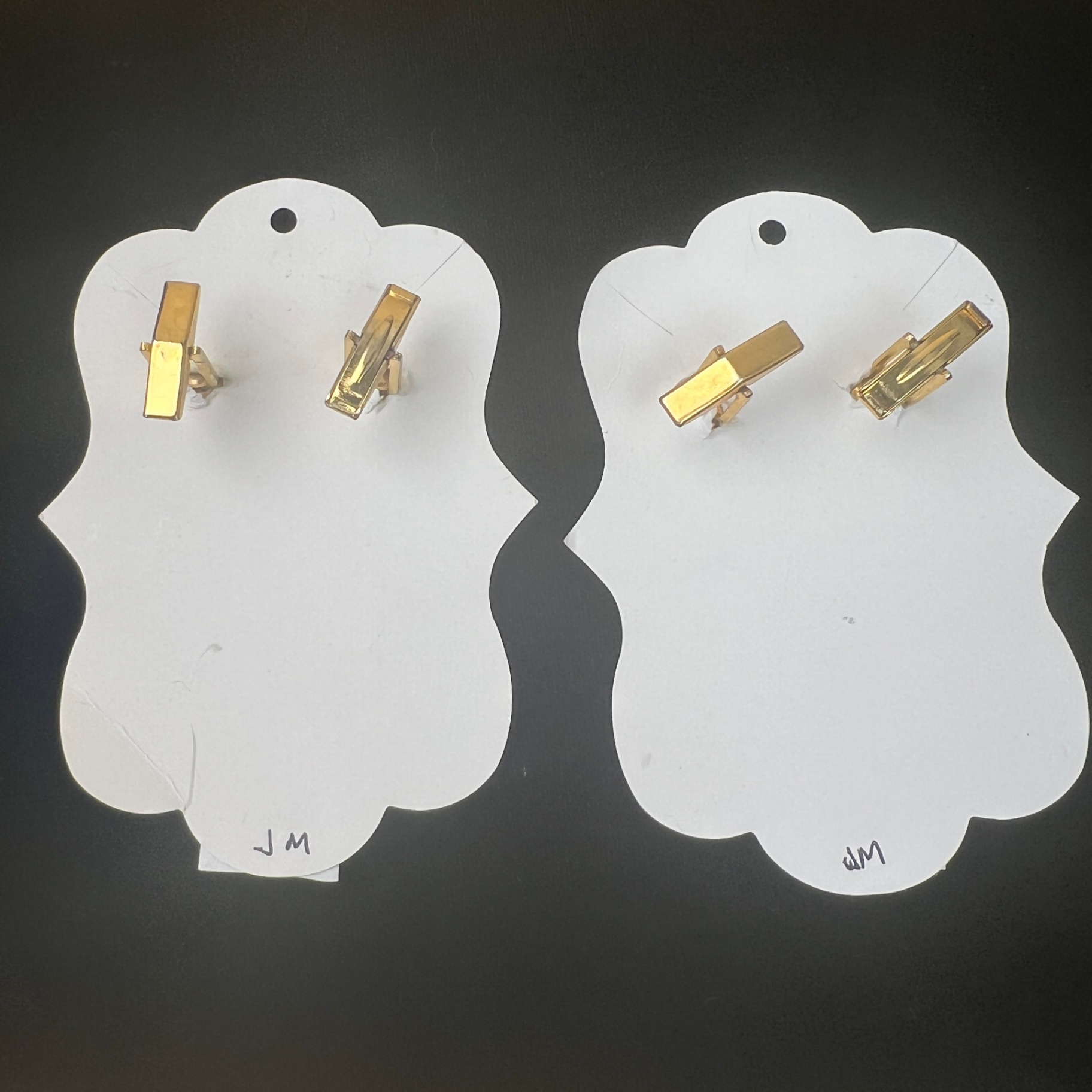 2 Pairs of MCM Enamel on Copper Cufflinks Purple Orange Tones - image 2 of 5