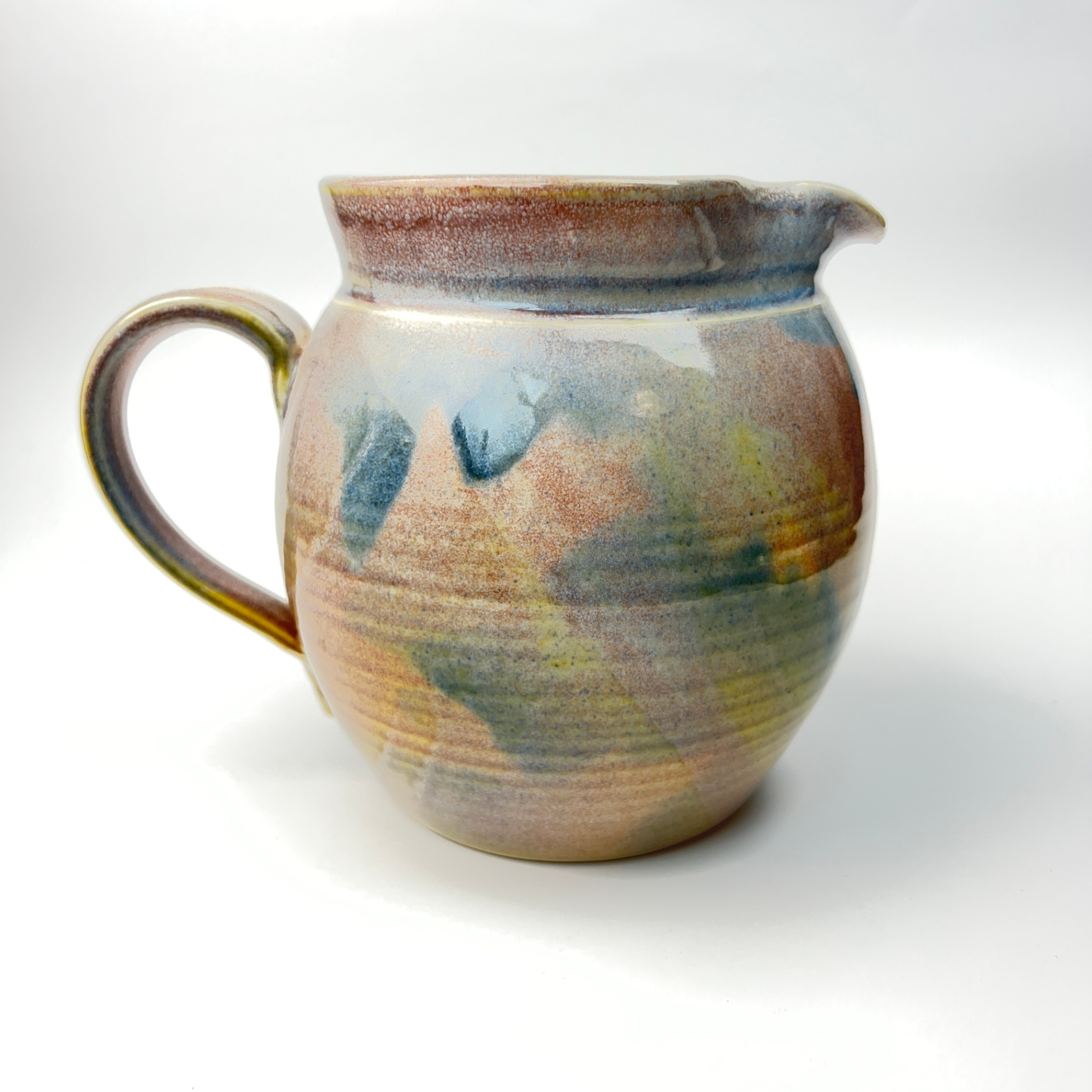 Large Studio Pottery Jug or Vase Signed Sheena Pastel Colours - image 1 of 6