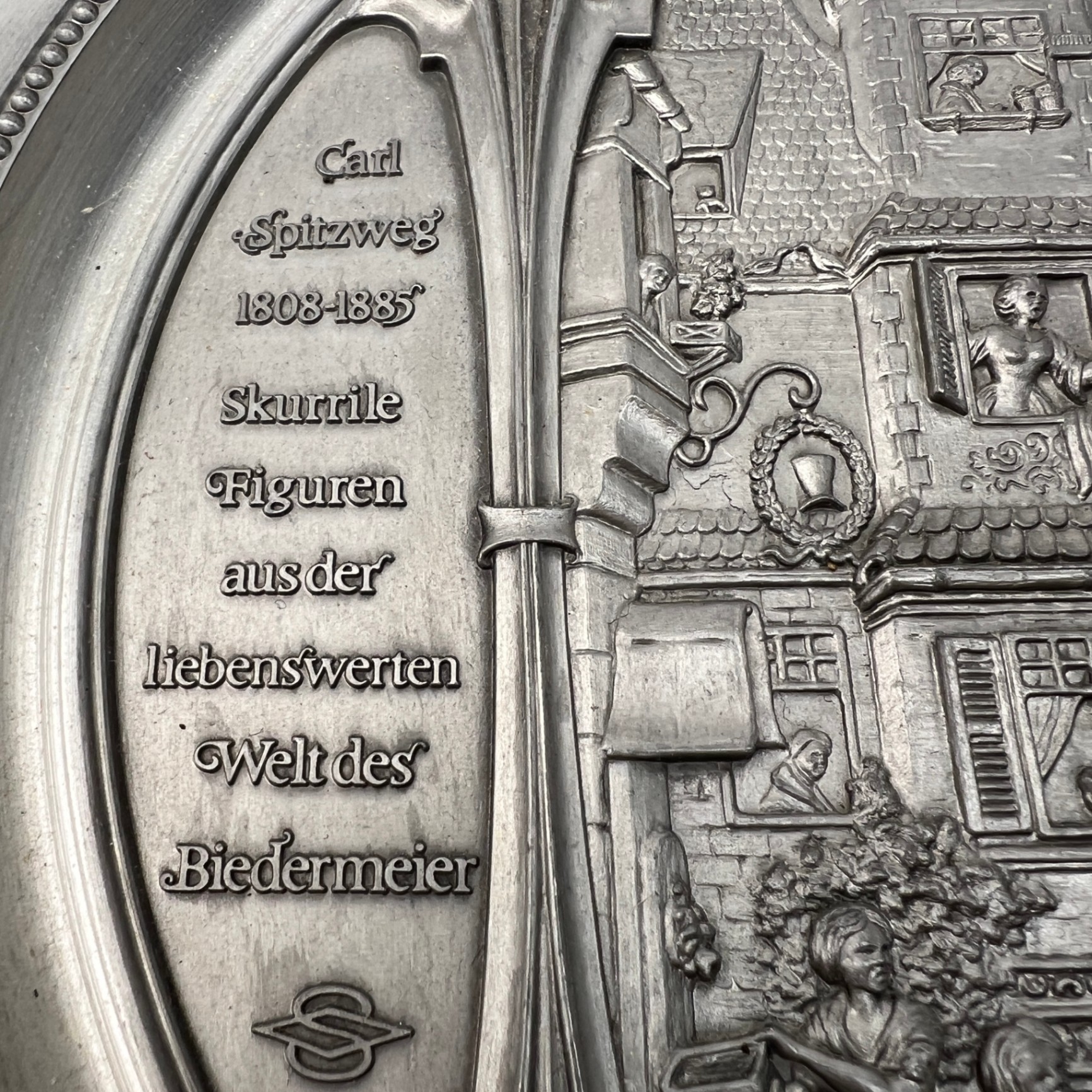 WMF Zinn Gesch Pewter The Postman Der Briefbote Pewter Plate 10 Inch Vintage - image 3 of 6