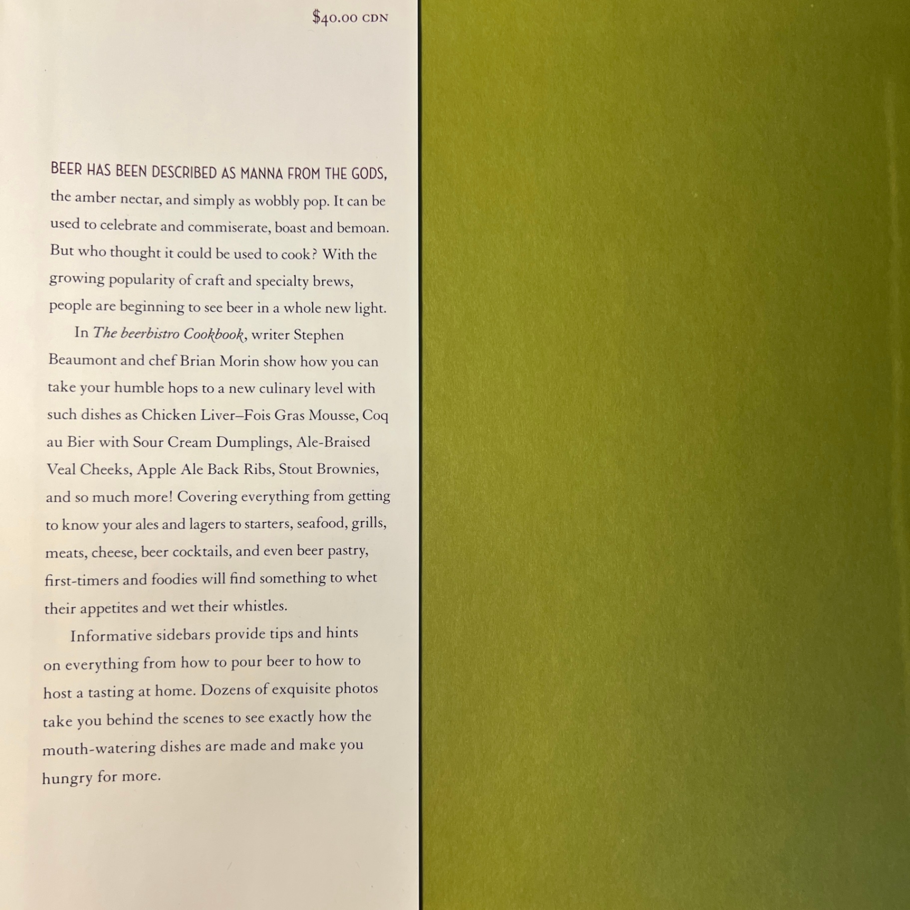 The Beerbistro Cookbook Toronto Restaurant Recipes with Beer Hardcover - image 2 of 12