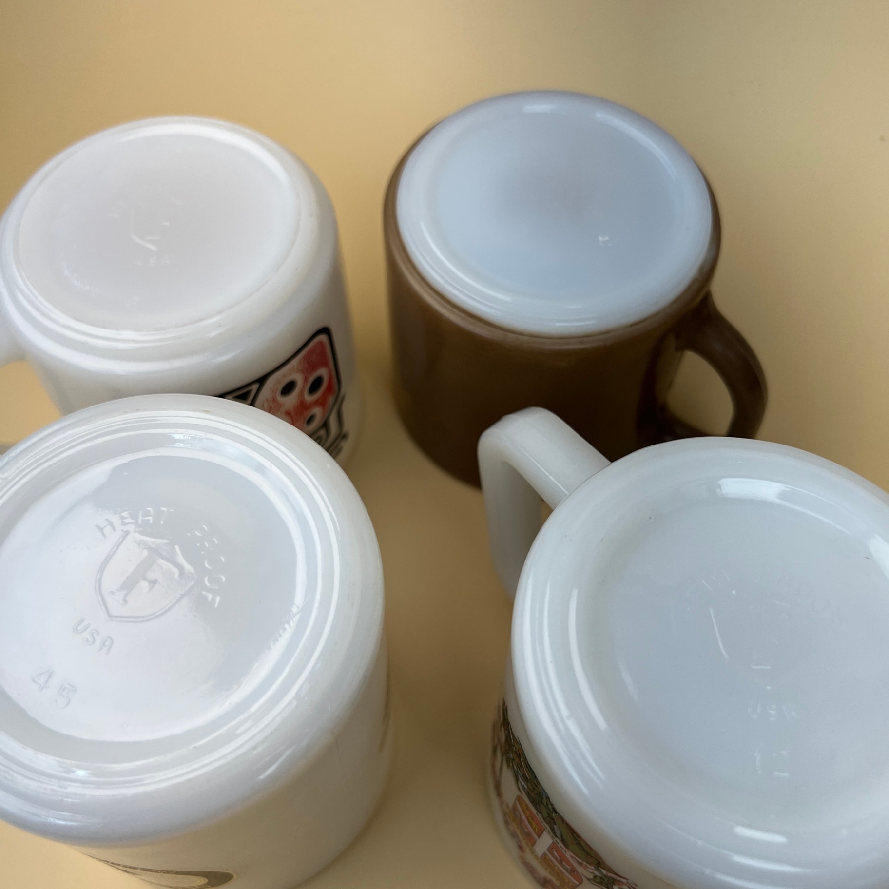 Lot of Vintage Federal Milk Glass Coffee Mugs Fort Henry  - image 6 of 7