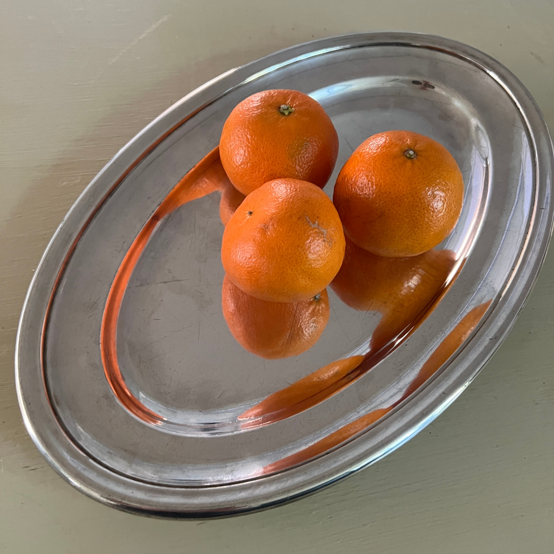 French Silver Plate Metal Blanc Oval Tray Vintage Heavy  - image 1 of 9