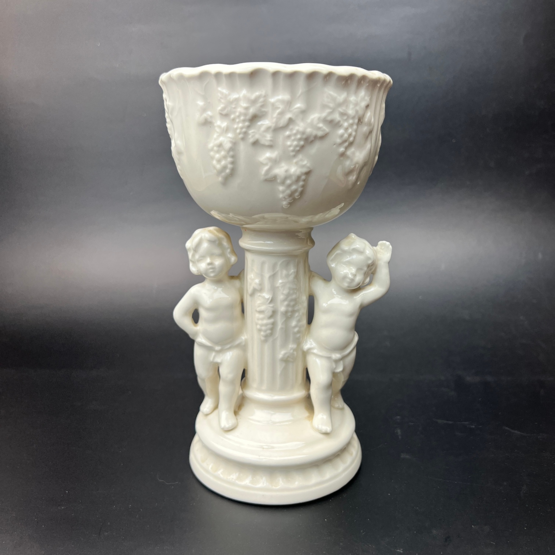 Renaissance By Lefton Cherub Grapes Compote or Planter Bowl Ceramic - image 1 of 8