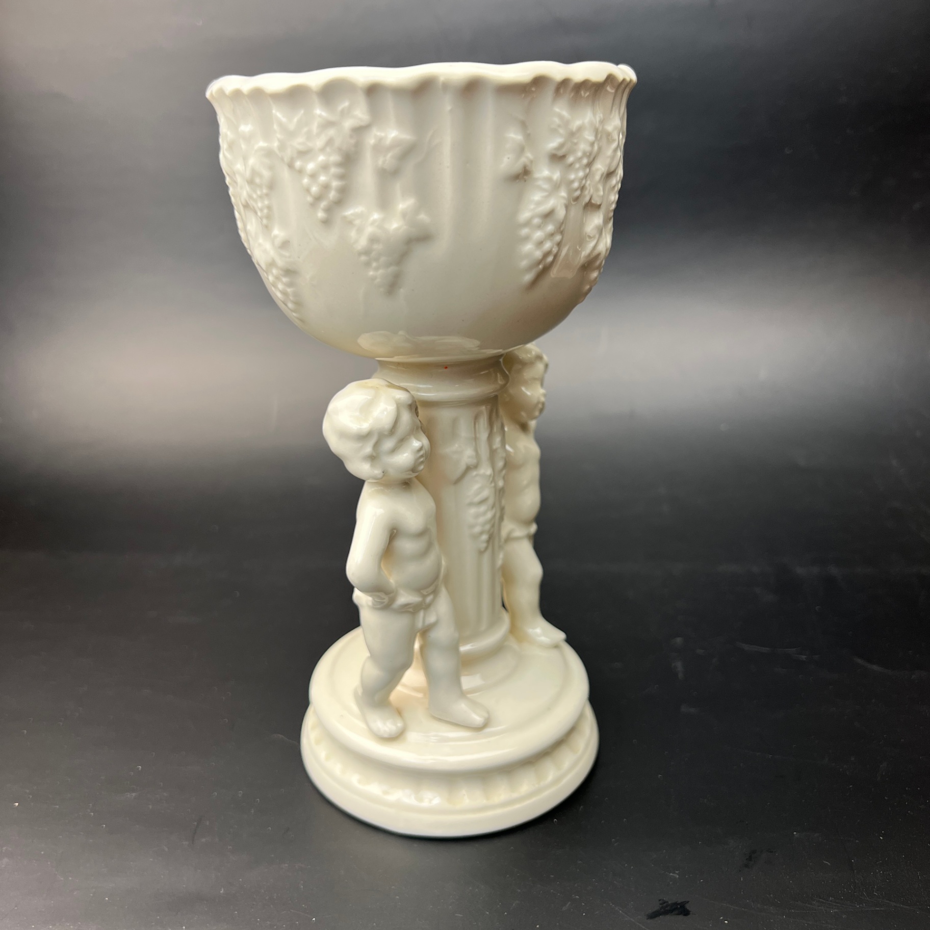 Renaissance By Lefton Cherub Grapes Compote or Planter Bowl Ceramic - image 6 of 8