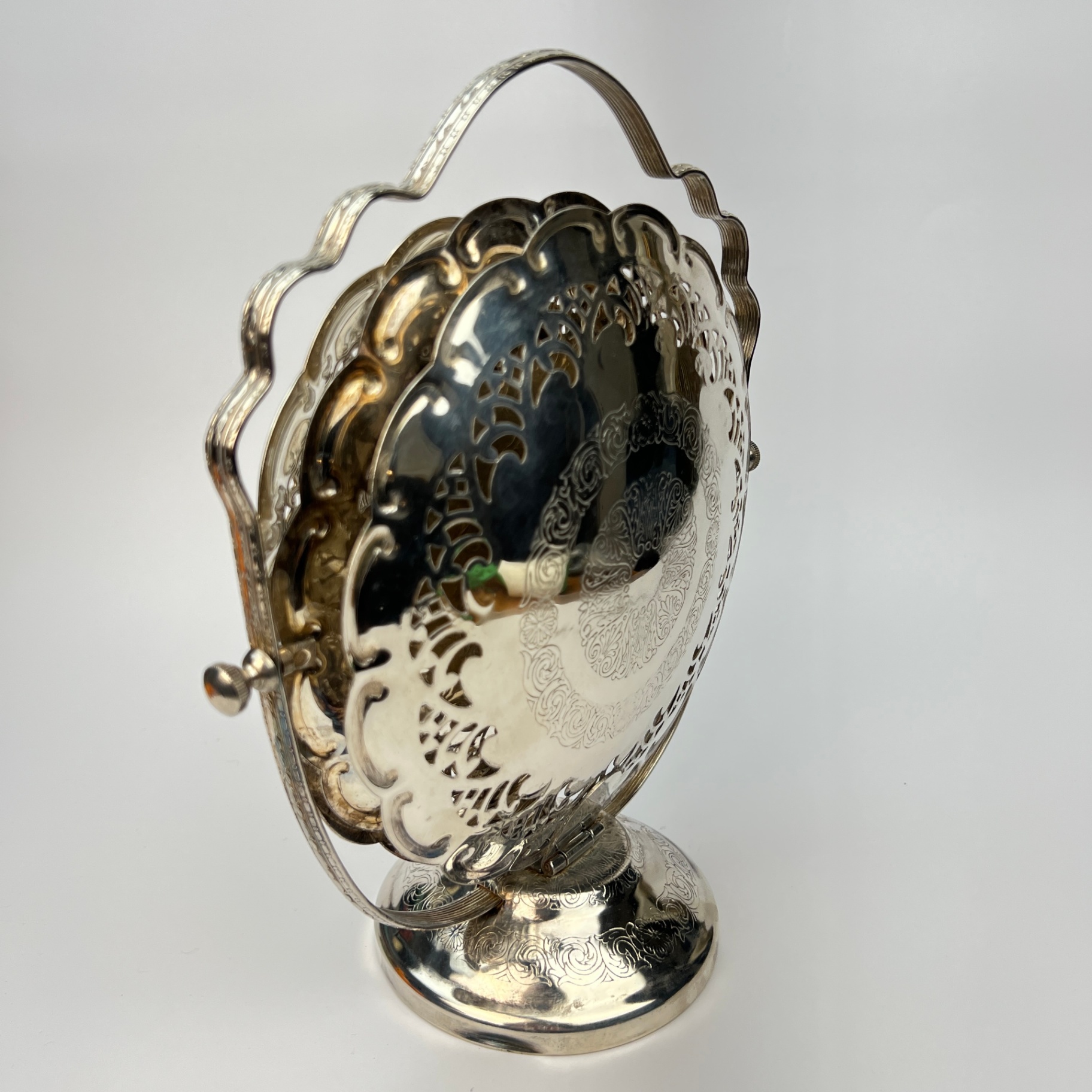 Queen Anne Silver Plated Fold Out Tidbit Tray Petit Fours High Tea Cupcakes Sweets - image 5 of 6