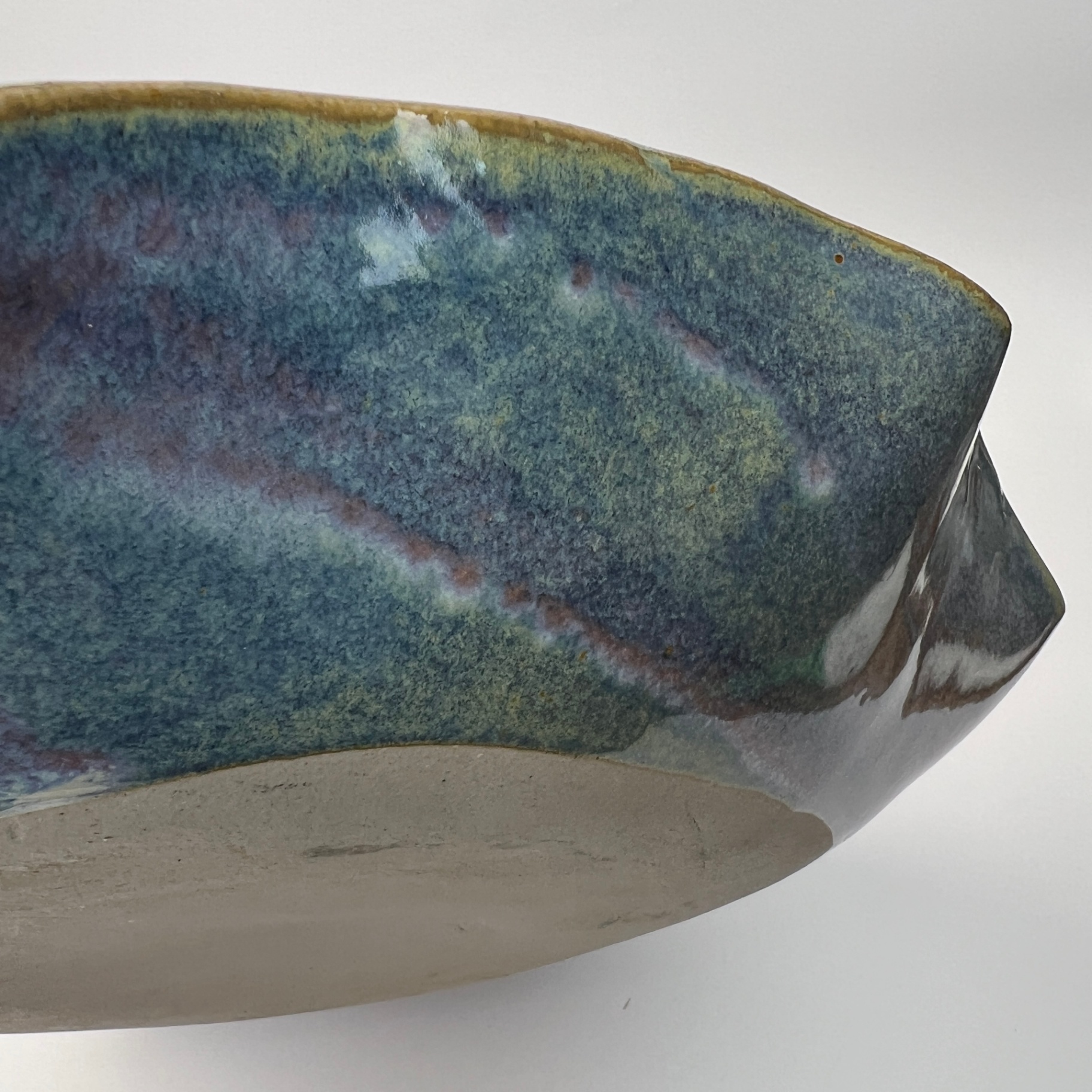 Large Pottery Bowl Slightly Iridescent Hand Made  - image 6 of 7