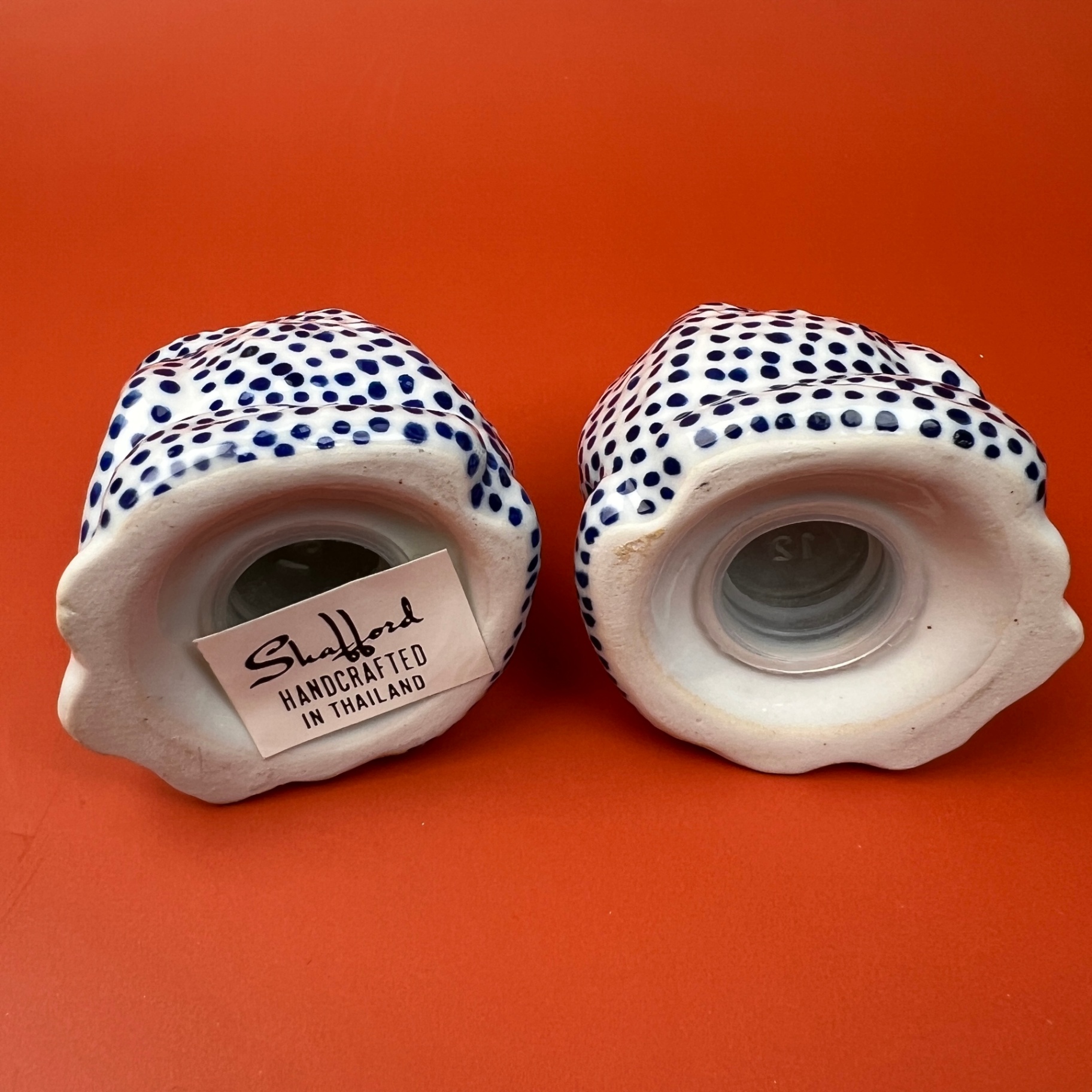 Blue and White Ceramic Frog Salt and Pepper Set Shafford - image 5 of 6