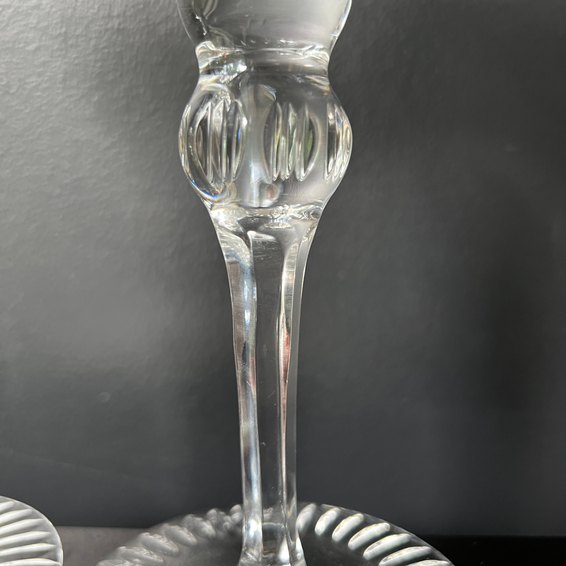 Elegant Tall Pair of Crystal Candle Holders Candlestick Holder Fine Dining - image 4 of 5