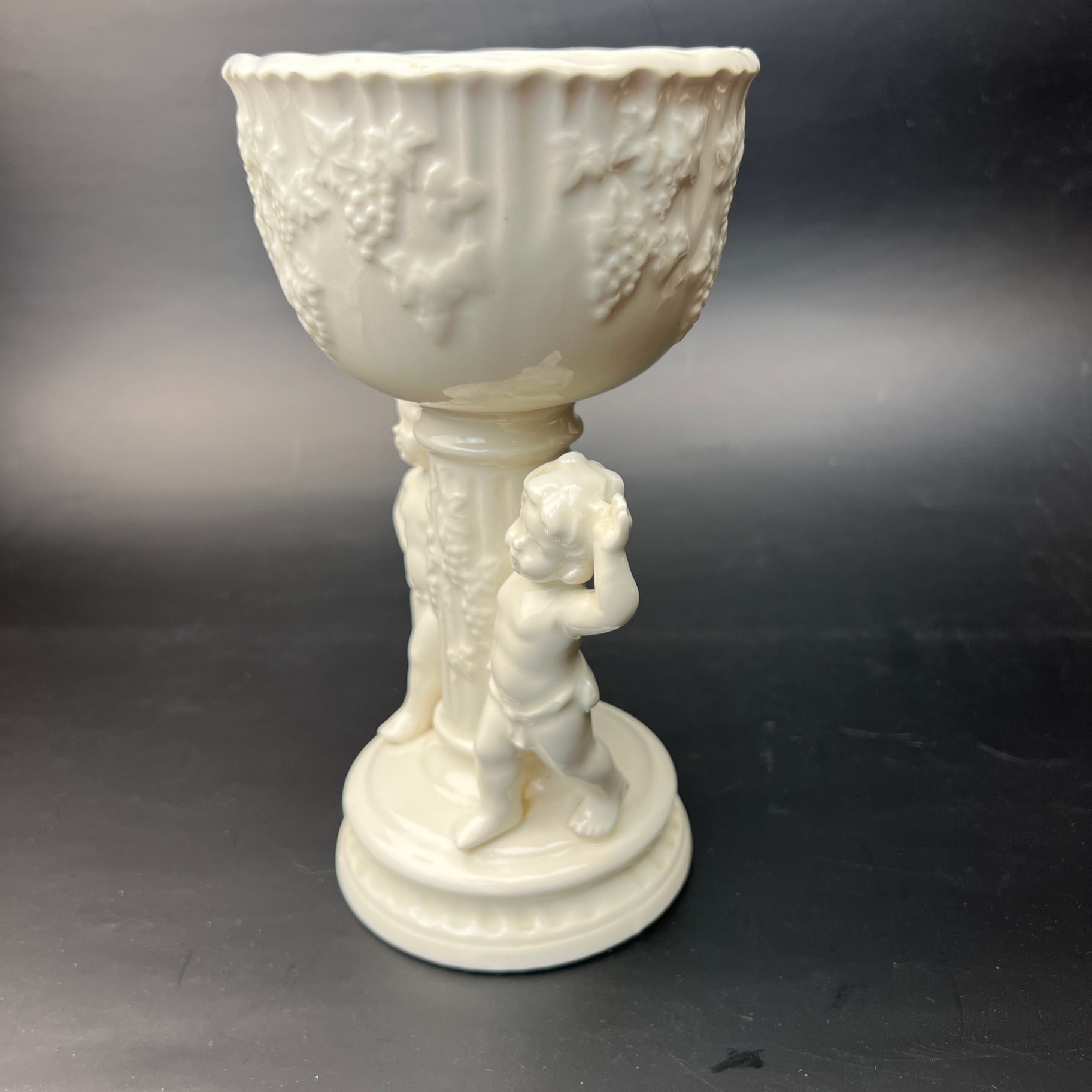 Renaissance By Lefton Cherub Grapes Compote or Planter Bowl Ceramic - image 4 of 8