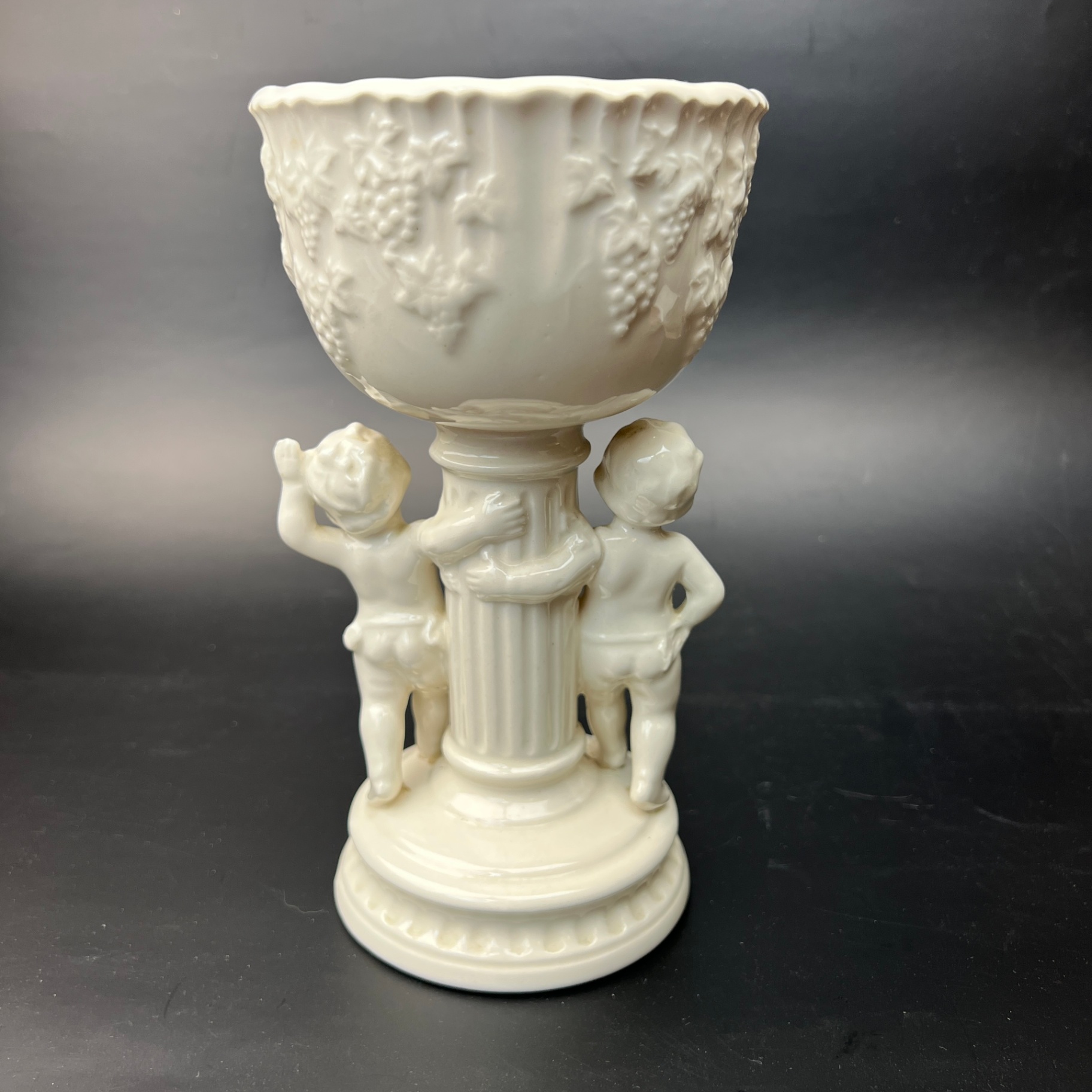 Renaissance By Lefton Cherub Grapes Compote or Planter Bowl Ceramic - image 5 of 8