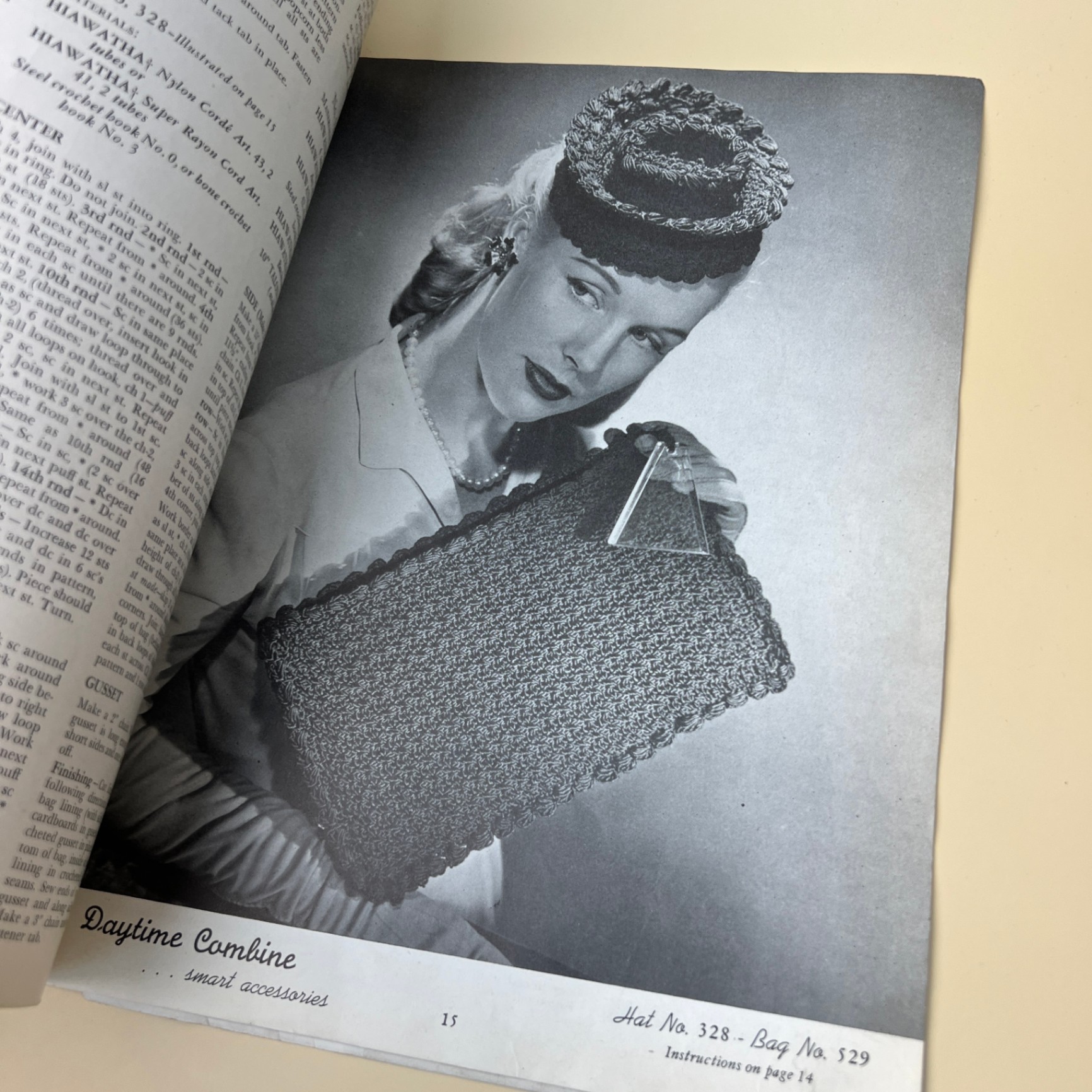 Vintage 1940s Hats and Bags Pattern Booklet Crochet Cordet Straw Hiawatha - image 3 of 6