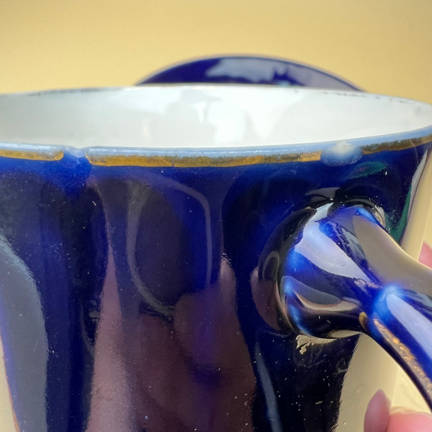 1800s German Porcelain Souvenir Mug Cobalt Blue  - image 6 of 8