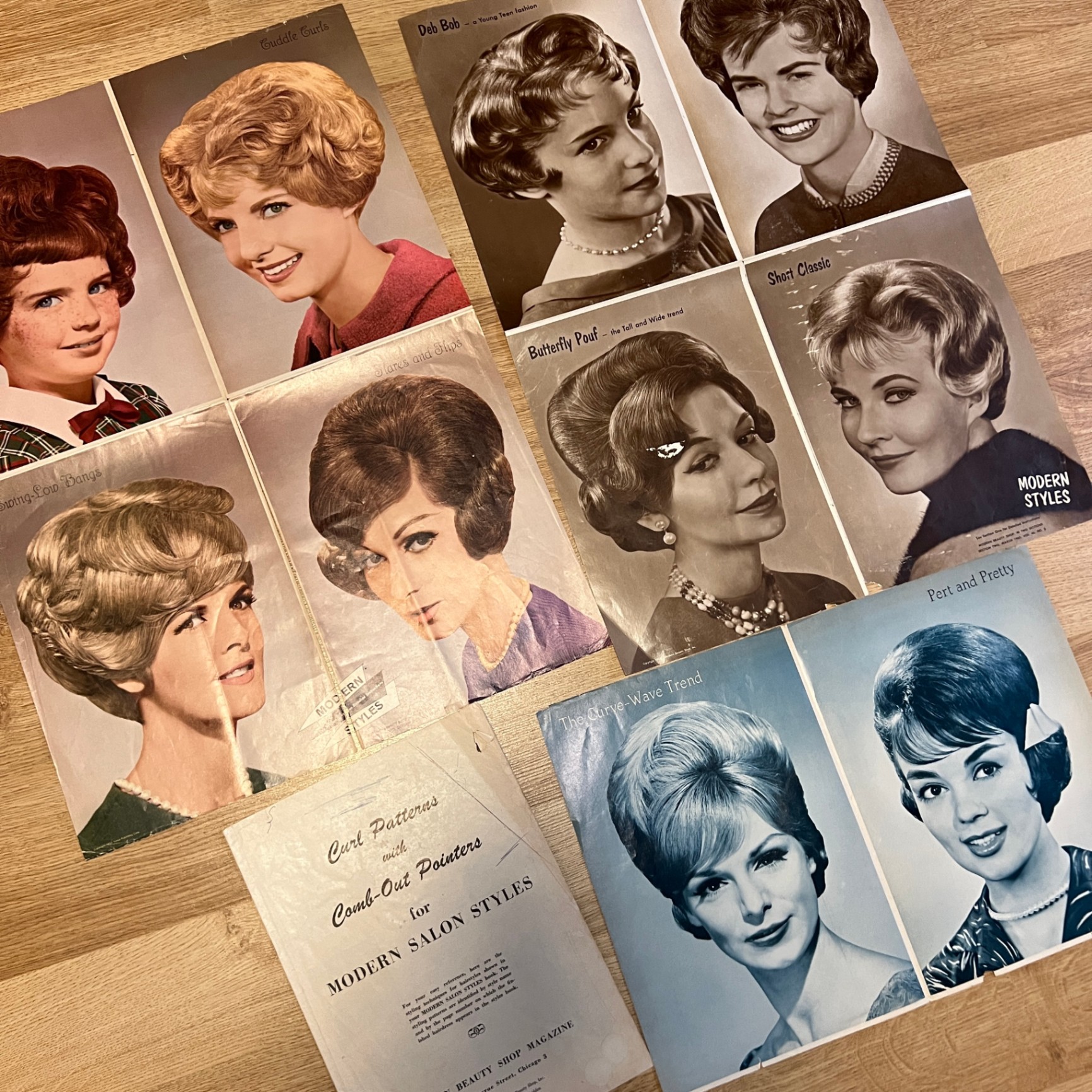 Salon Hairstyle Posters 1960s Bouffant Beehives Retro Hair Salon Decor - image 1 of 4