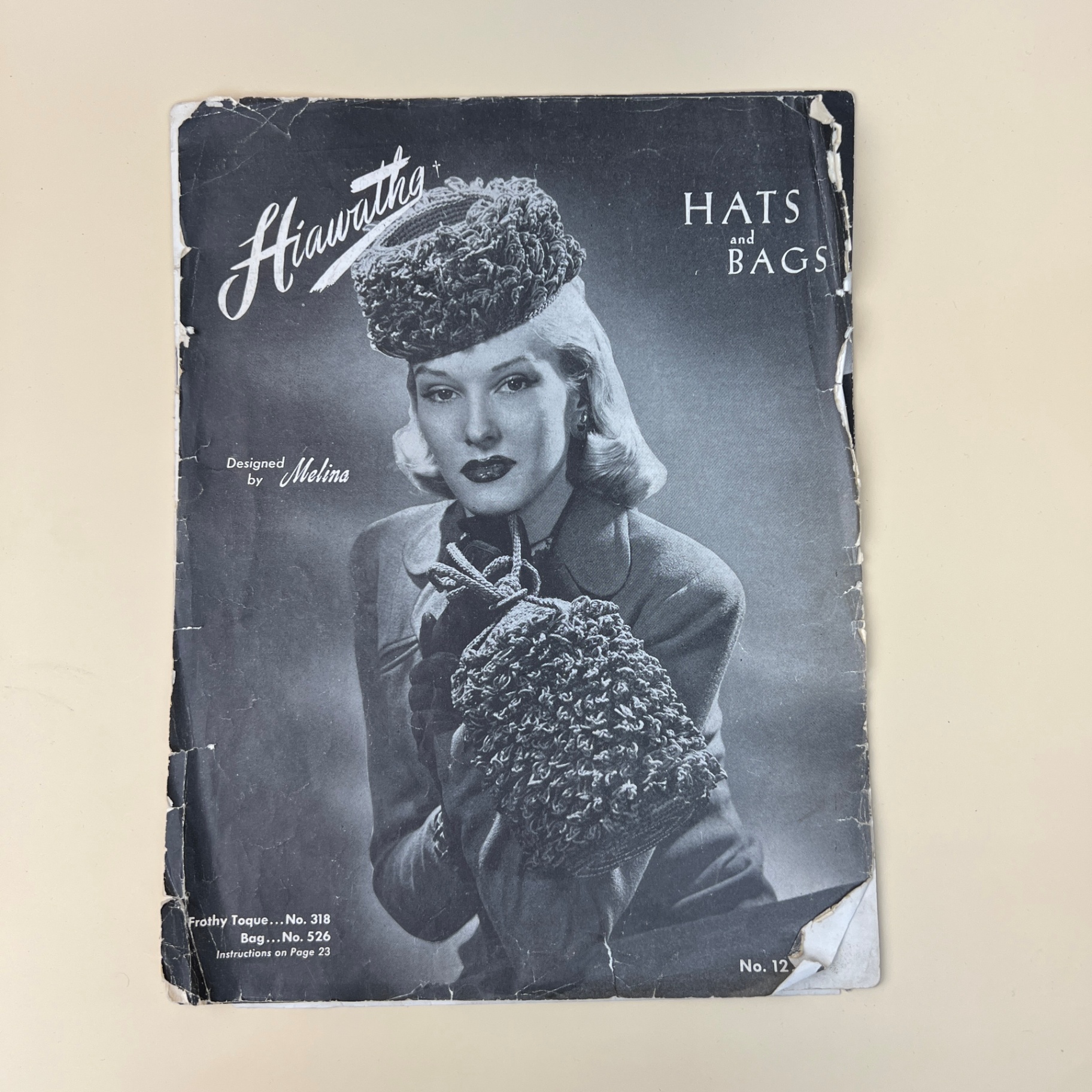 Vintage 1940s Hats and Bags Pattern Booklet Crochet Cordet Straw Hiawatha - image 2 of 6