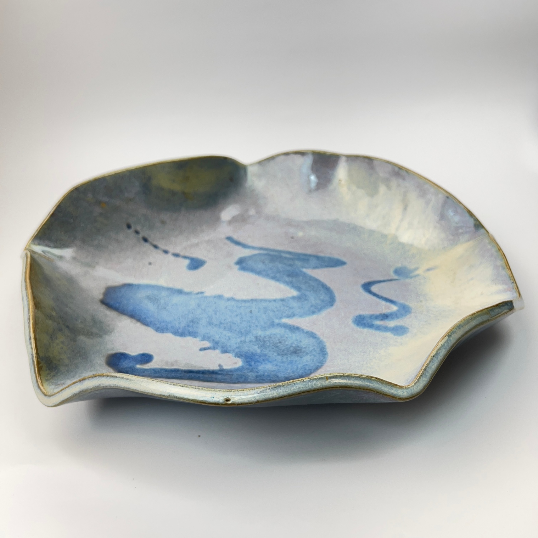 Large Pottery Bowl Slightly Iridescent Hand Made  - image 1 of 7