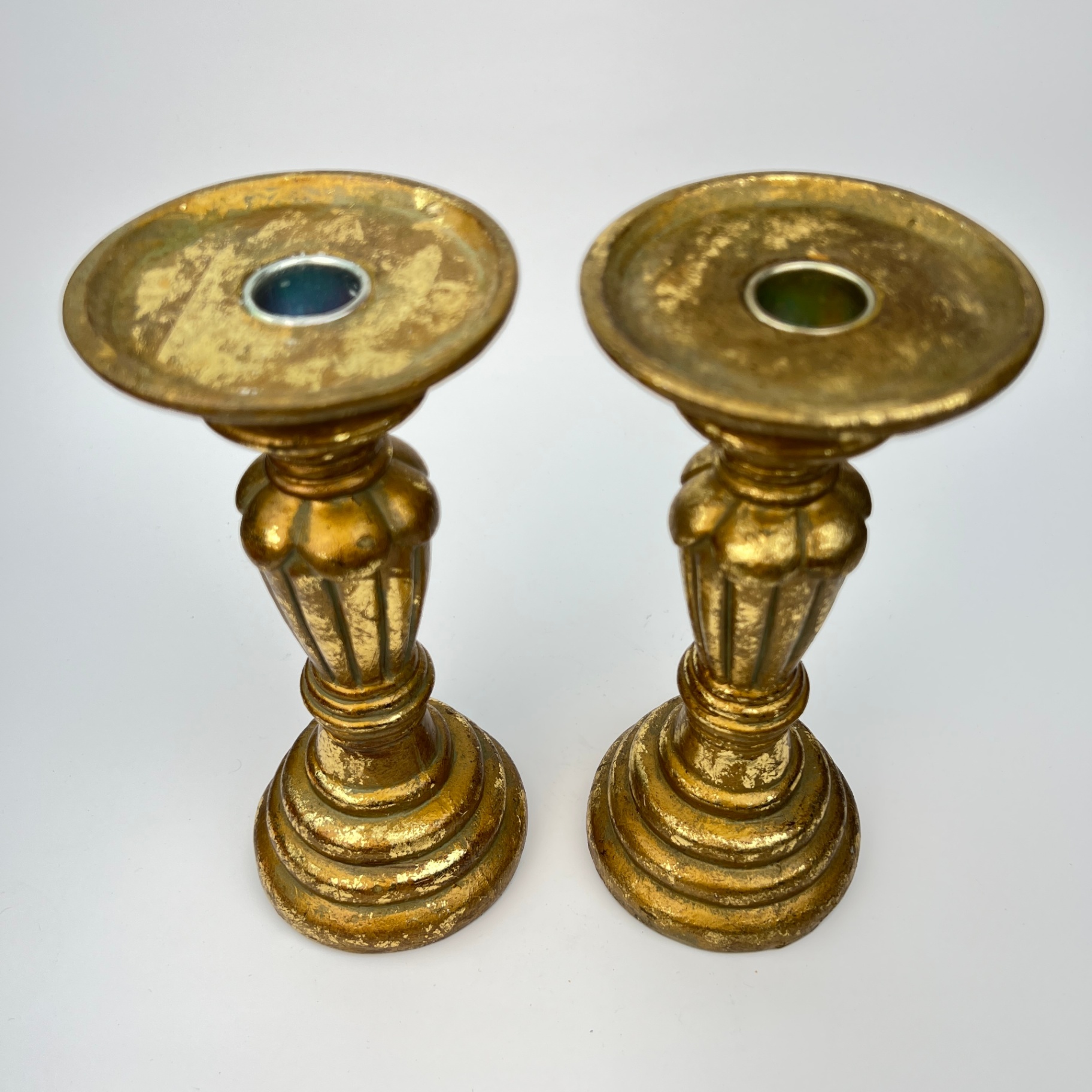 Heavy Gilt Look Candle Holders Taper Candle Pair - image 2 of 5