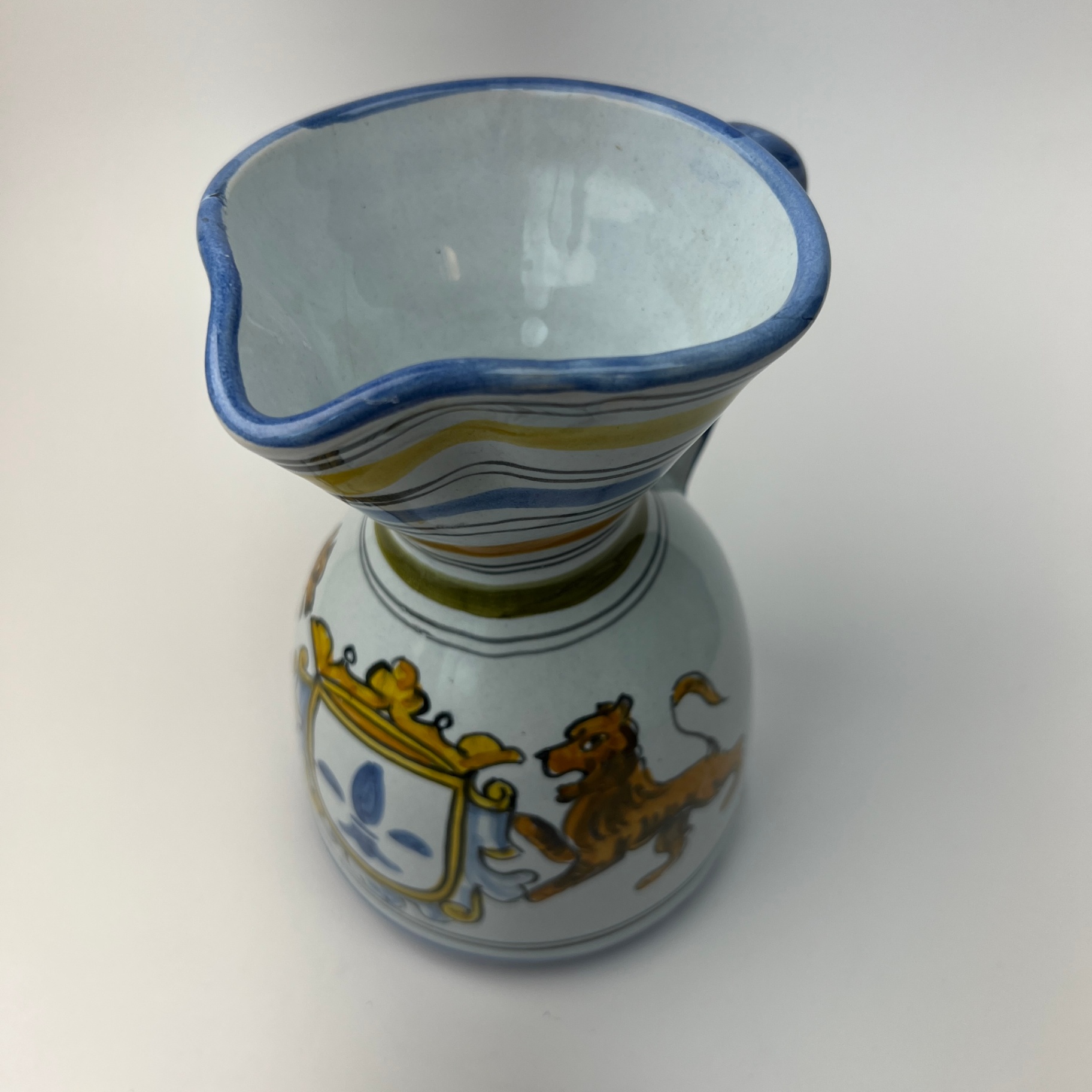 Talavera Spain Jug Wine Pitcher Vase Lions France Quimper French Provincial - image 3 of 7