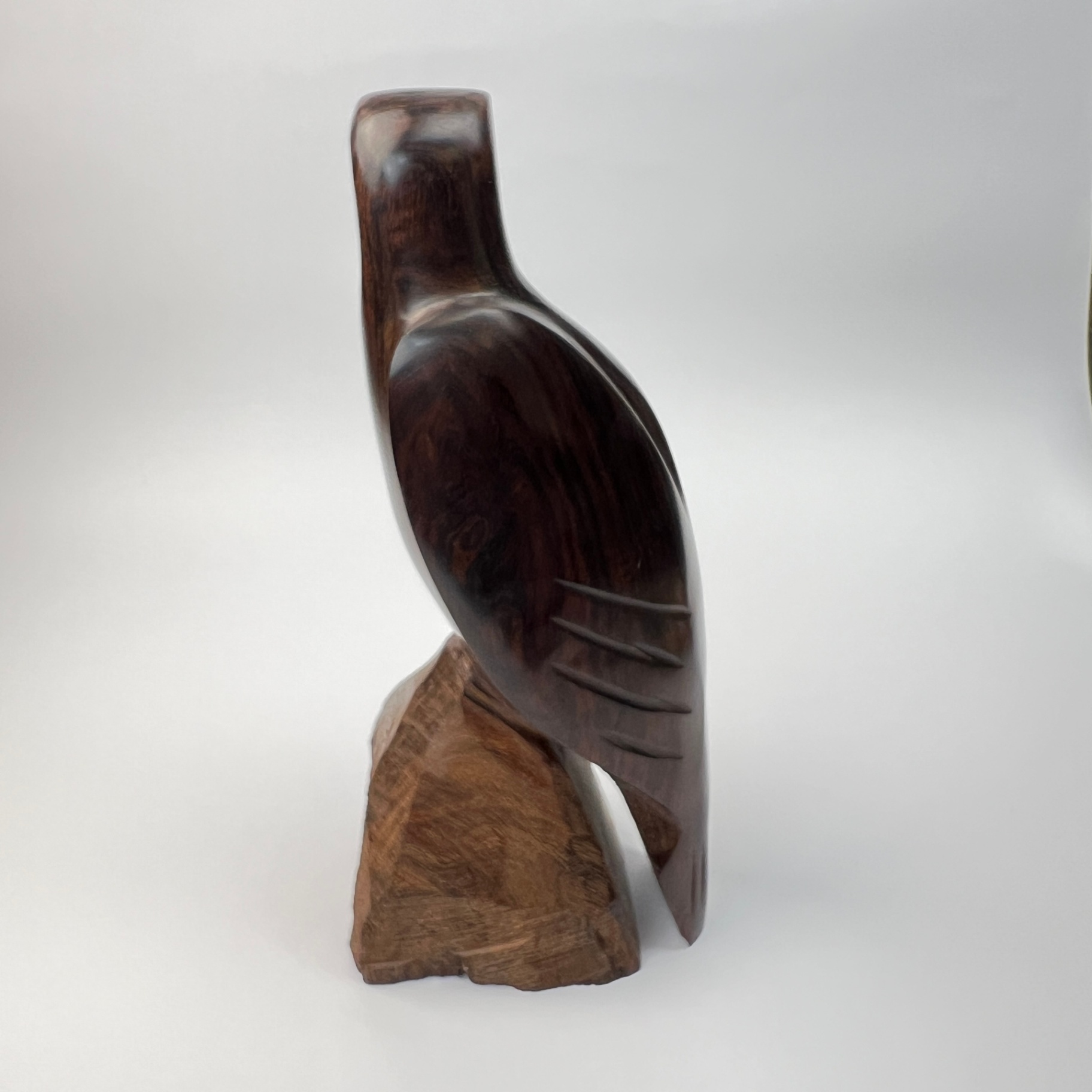 Rosewood Hawk or Eagle Carved Wood Bird Statue Carving Decor Art - image 4 of 5