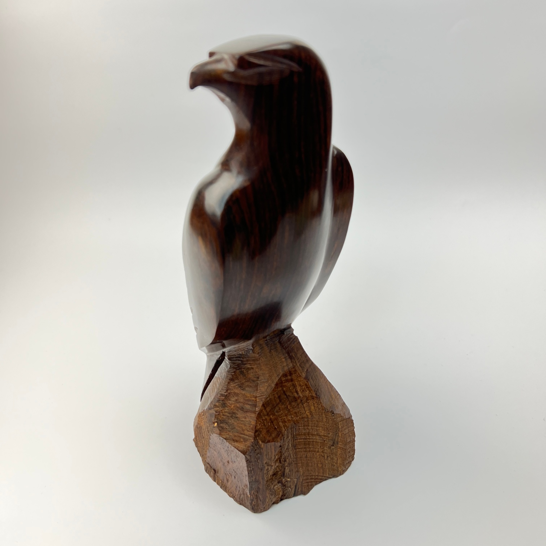Rosewood Hawk or Eagle Carved Wood Bird Statue Carving Decor Art - image 3 of 5