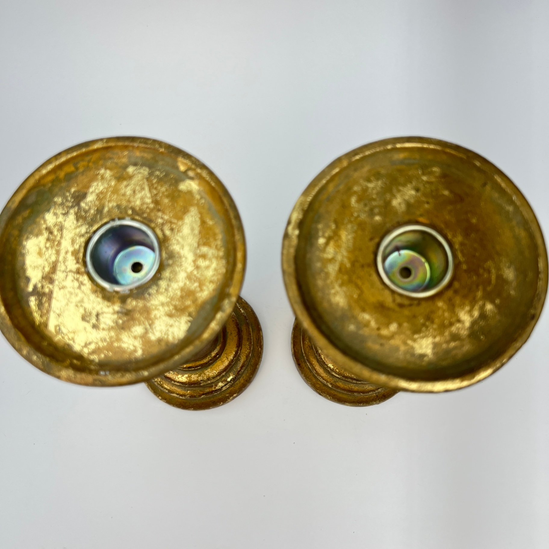 Heavy Gilt Look Candle Holders Taper Candle Pair - image 3 of 5