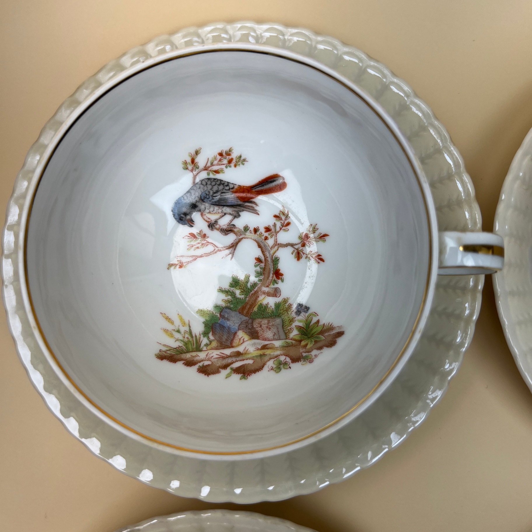 Bernardaud & Co Limoges Fine Porcelain Teacup Set Bird Species 1700s Design - image 7 of 13