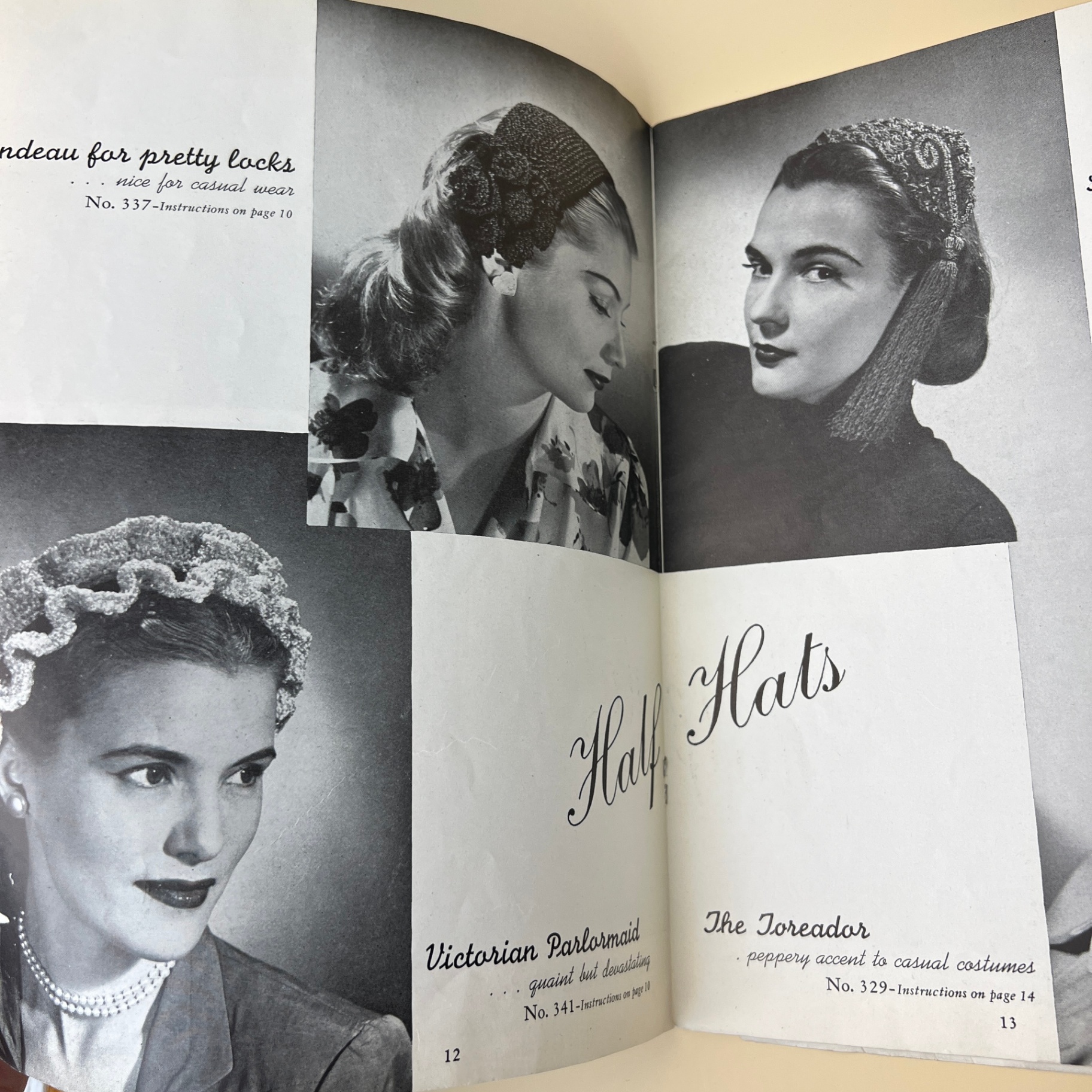 Vintage 1940s Hats and Bags Pattern Booklet Crochet Cordet Straw Hiawatha - image 4 of 6
