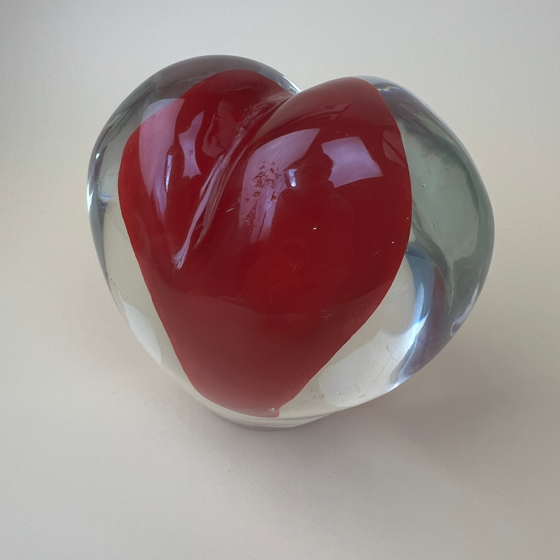 Cased Glass Red Heart Paperweight  - image 5 of 6