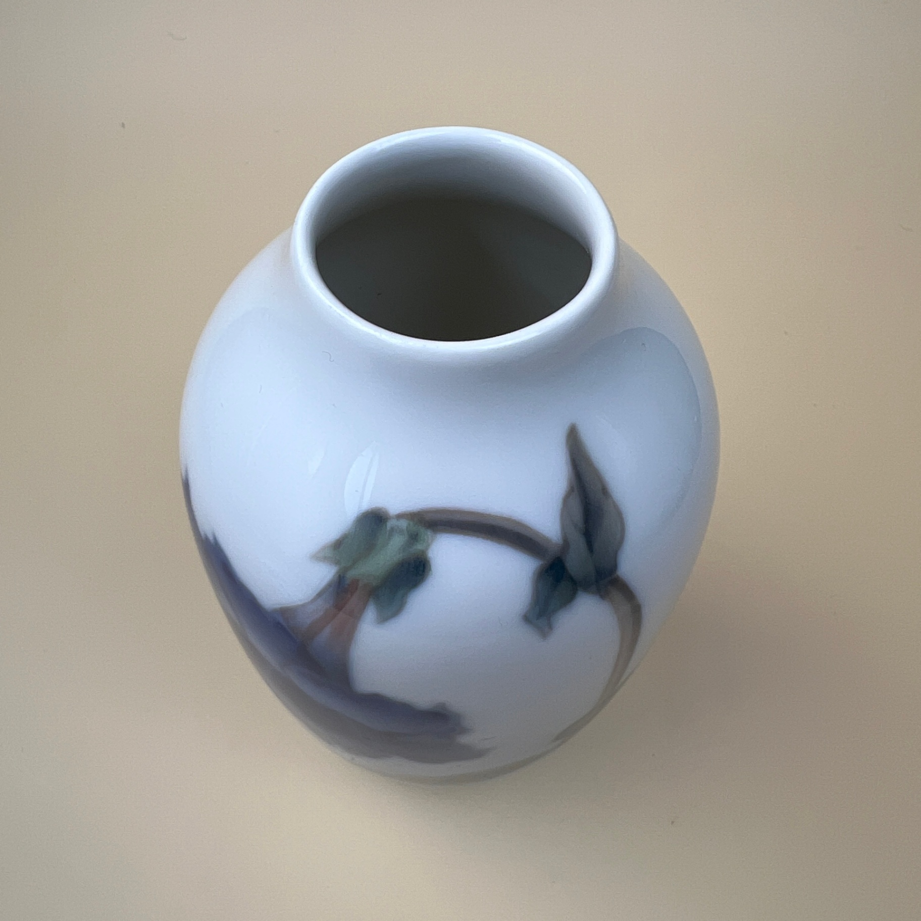 Royal Copenhagen Denmark Signed Numbered Vase Blue Trumpet Flower - image 2 of 7