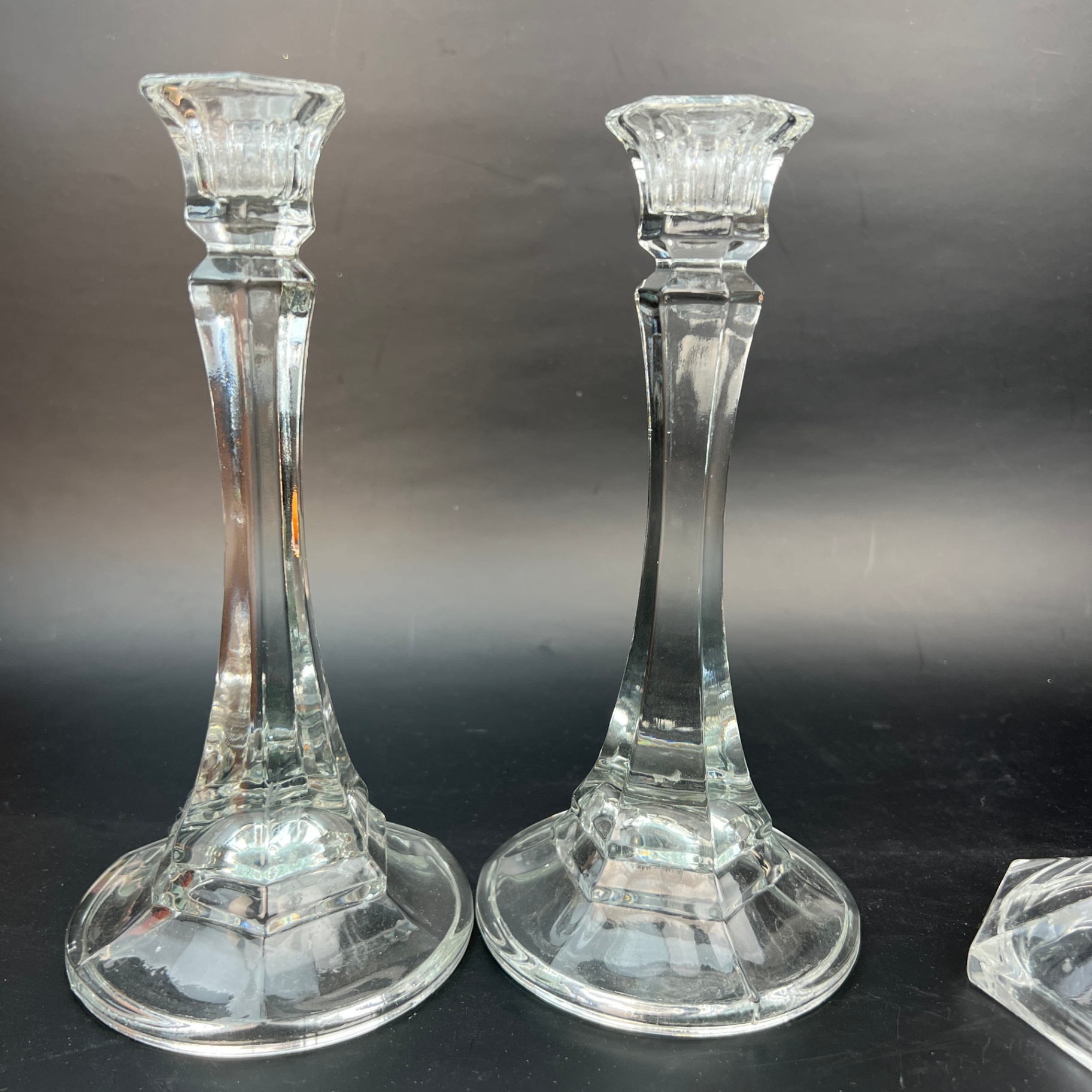 Threee Sets of Glass Candlestick Elegant Glass Lot Sparkly Decor - image 4 of 5