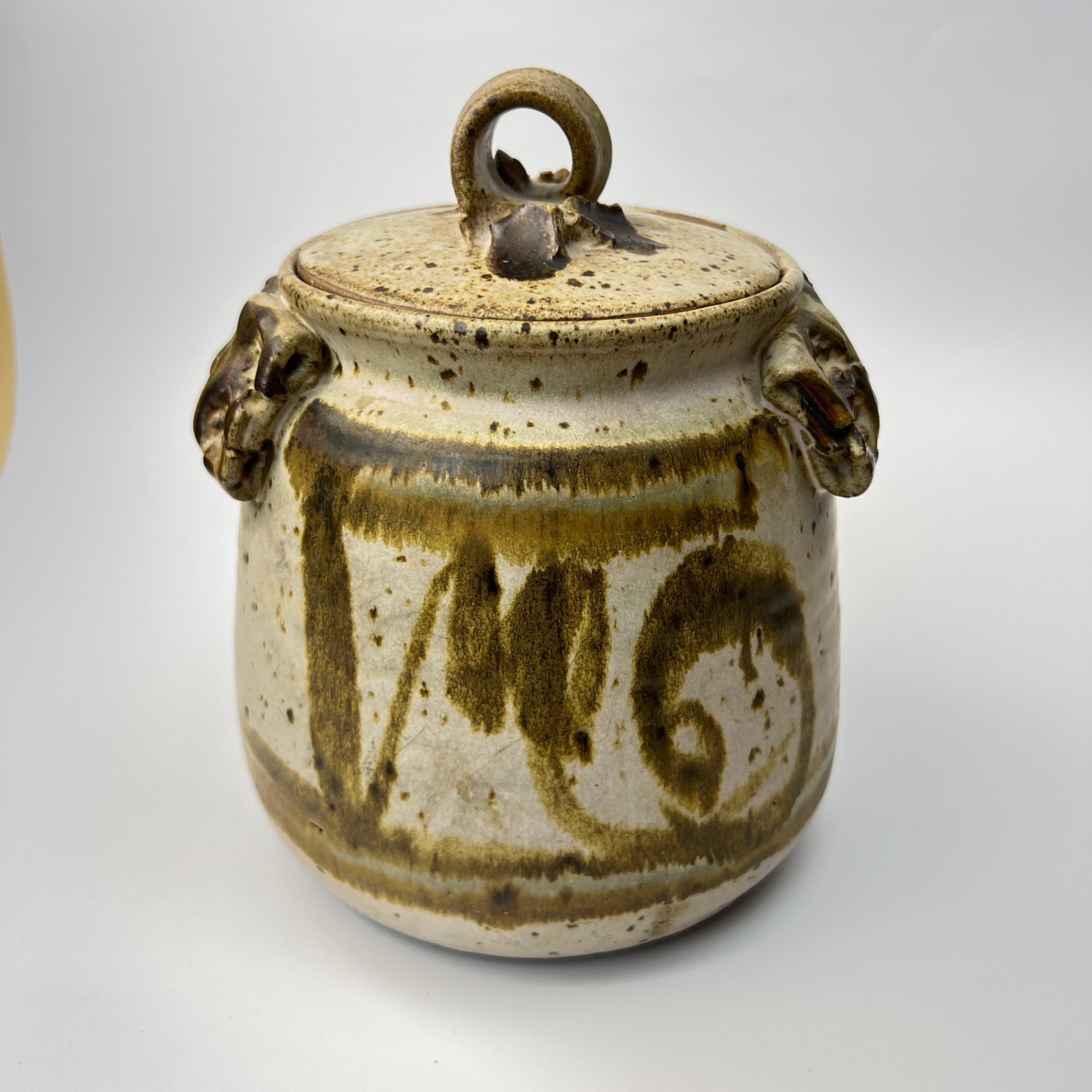 Large Brutalist Studio Pottery Ceramic Cookie Jar Earthy Handmade Ceramic - image 4 of 8