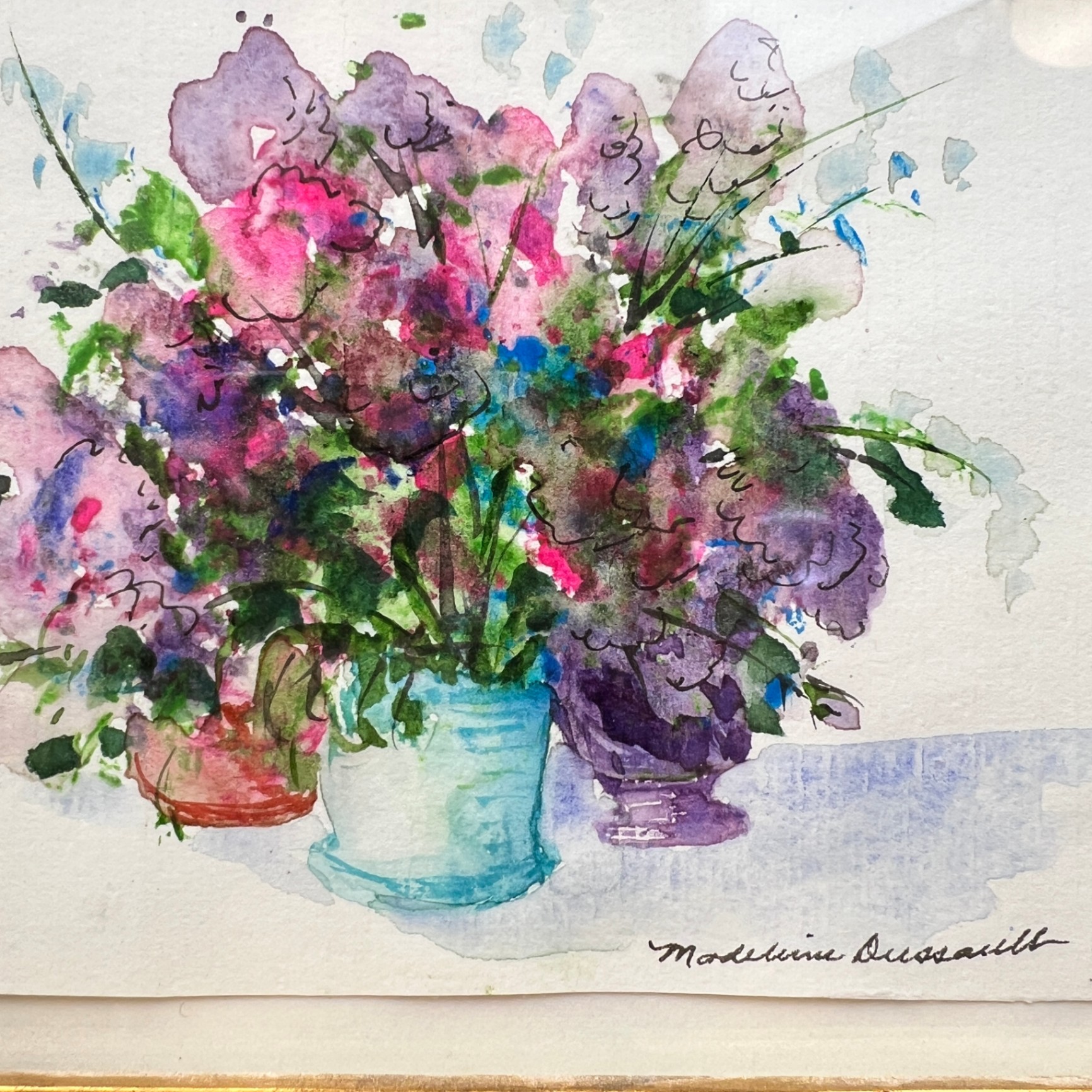 Madeleine Dussault Watercolour Painting Original Art Floral Study - image 3 of 5