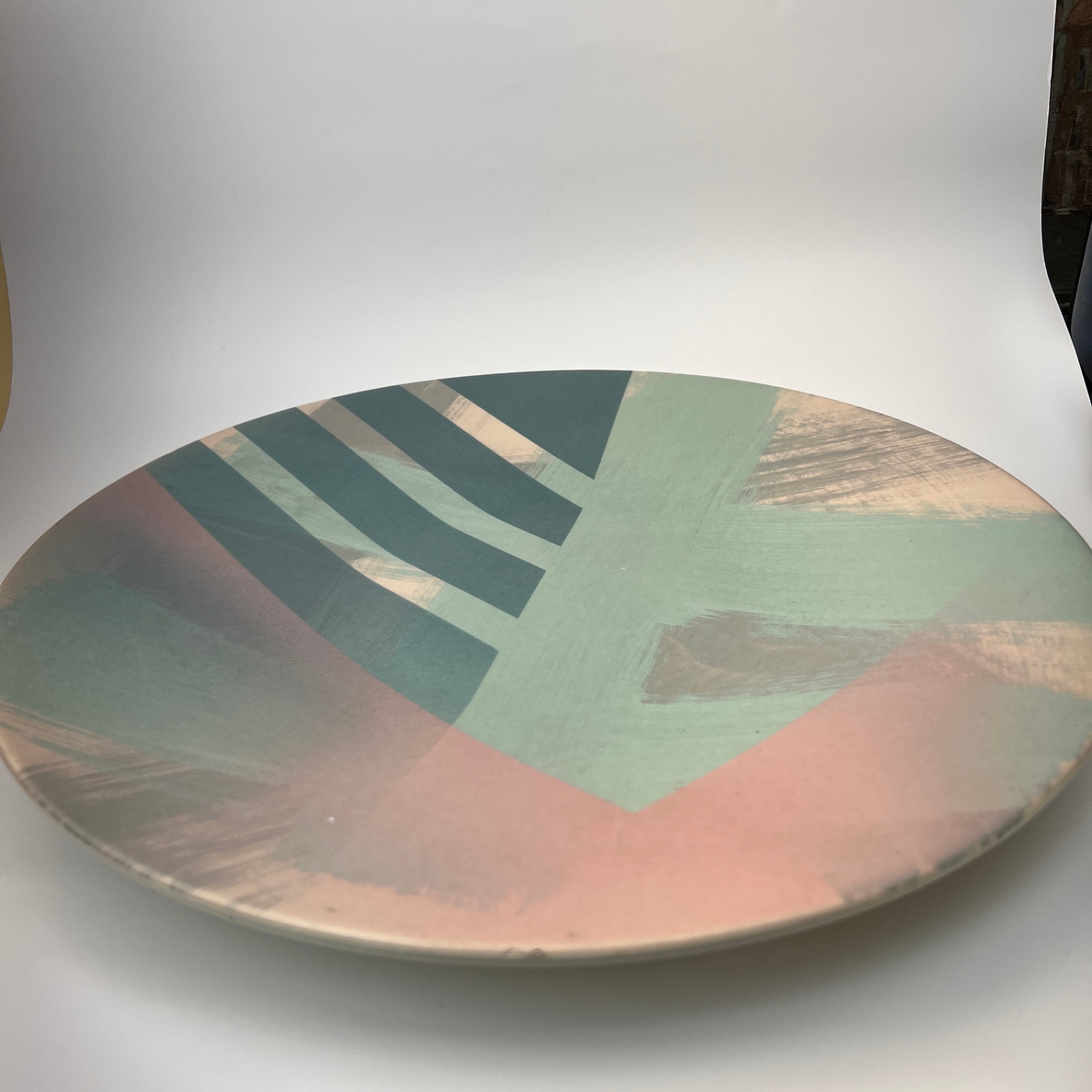 Huge John Bergen Studio Pottery Plate Charger Platter Memphis Milano 80s Style - image 4 of 6