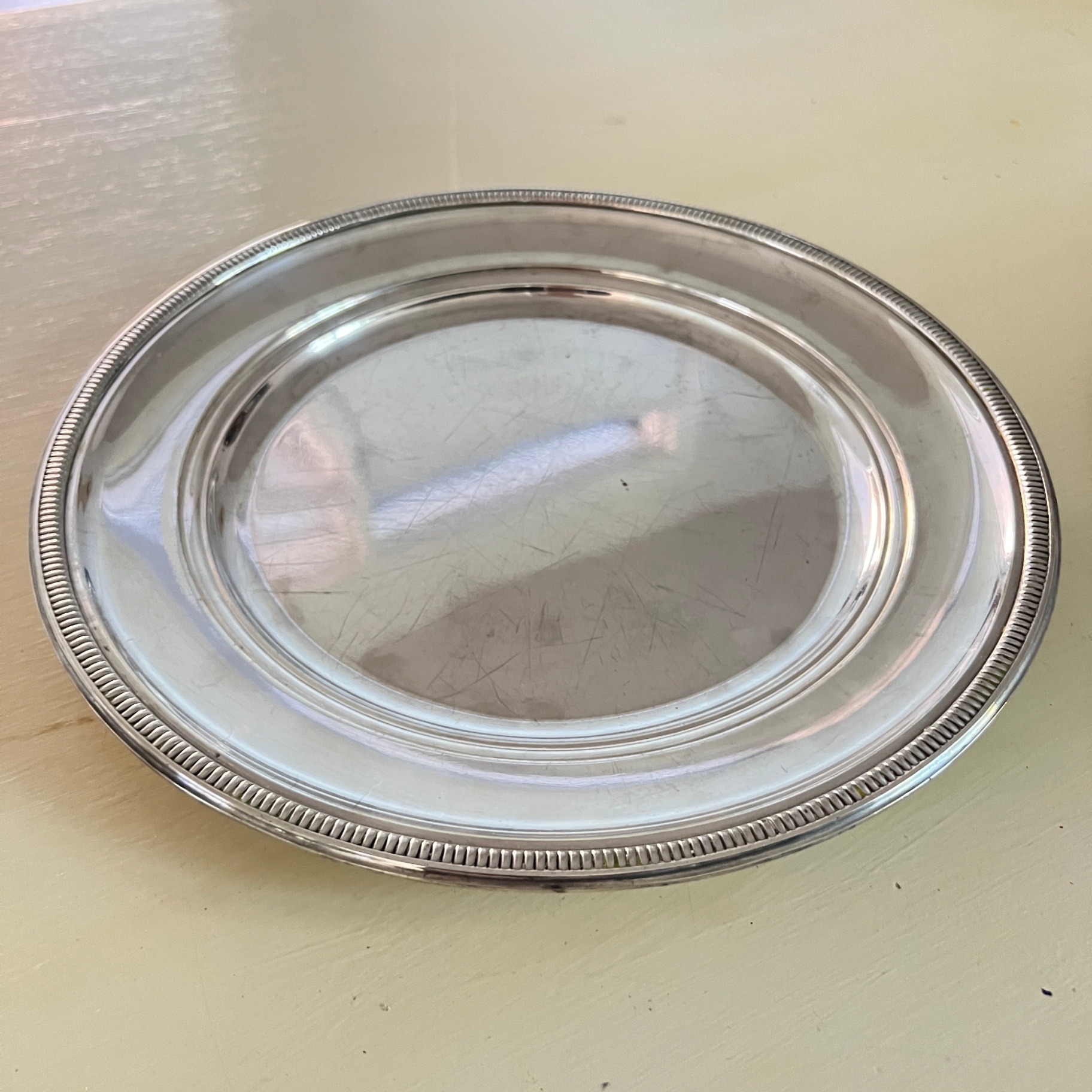 Thick Heavy Vintage or Antique Silver Plated Platter Likely French  - image 1 of 6