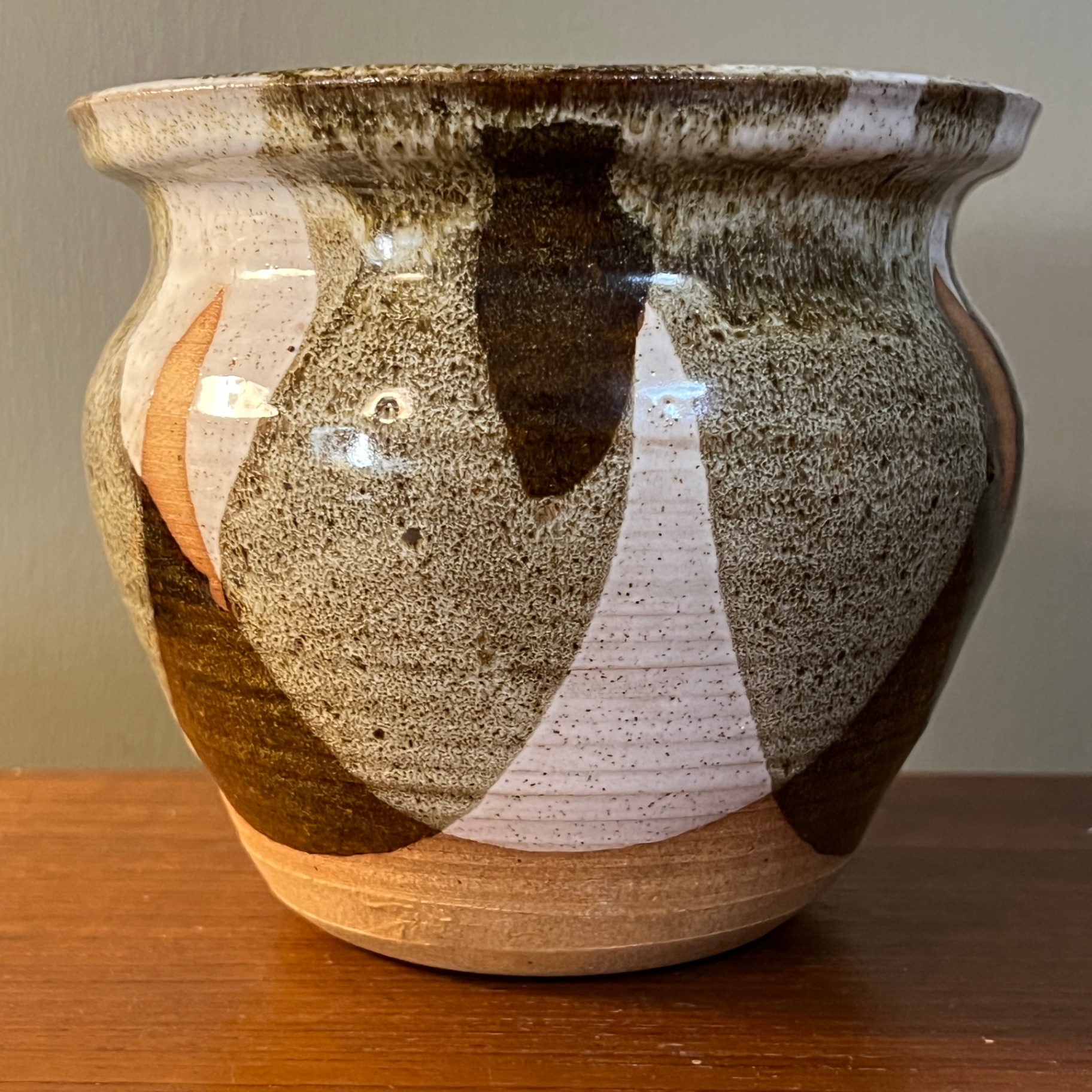 Signed Studio Art Pottery Planter Dierk Earth Tones Plant Pot - image 5 of 6