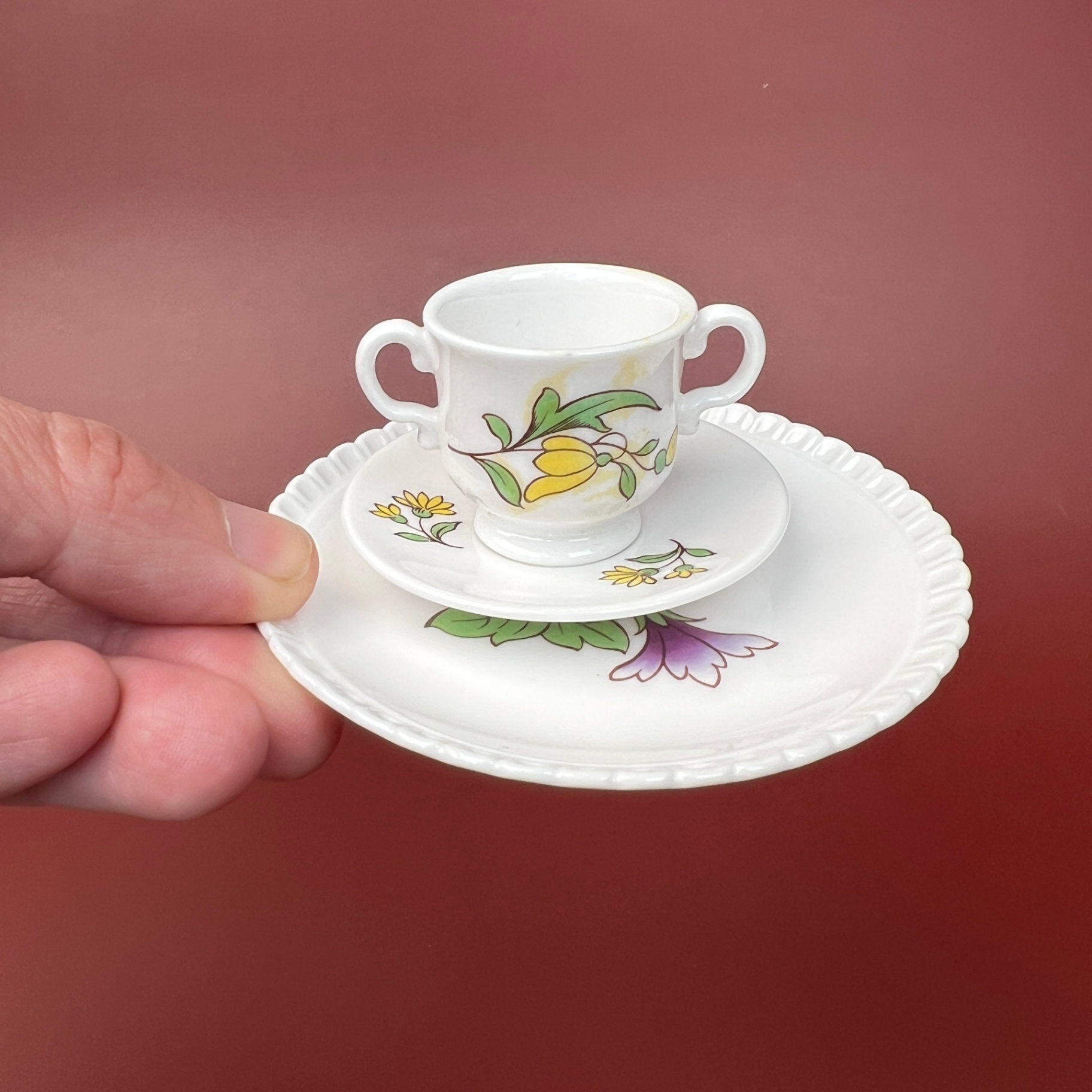 Miniature Spode China Set Teeny Tiny Cup and Saucer and Plate - image 5 of 6