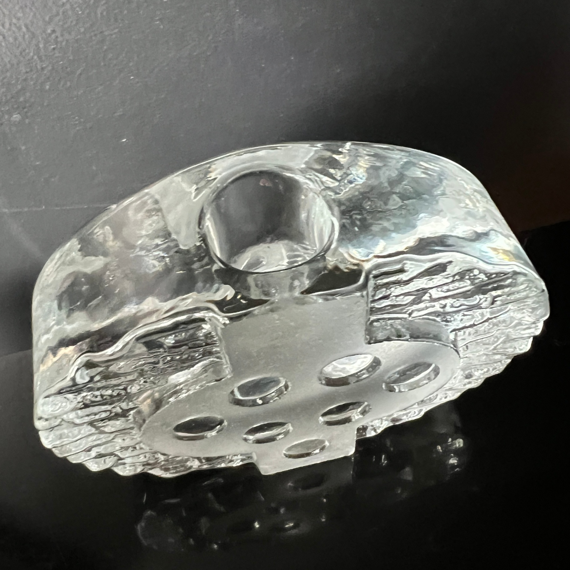 Nybro Glasbruk Sweden Glass Candle Holder MCM With Original Candle  - image 3 of 6