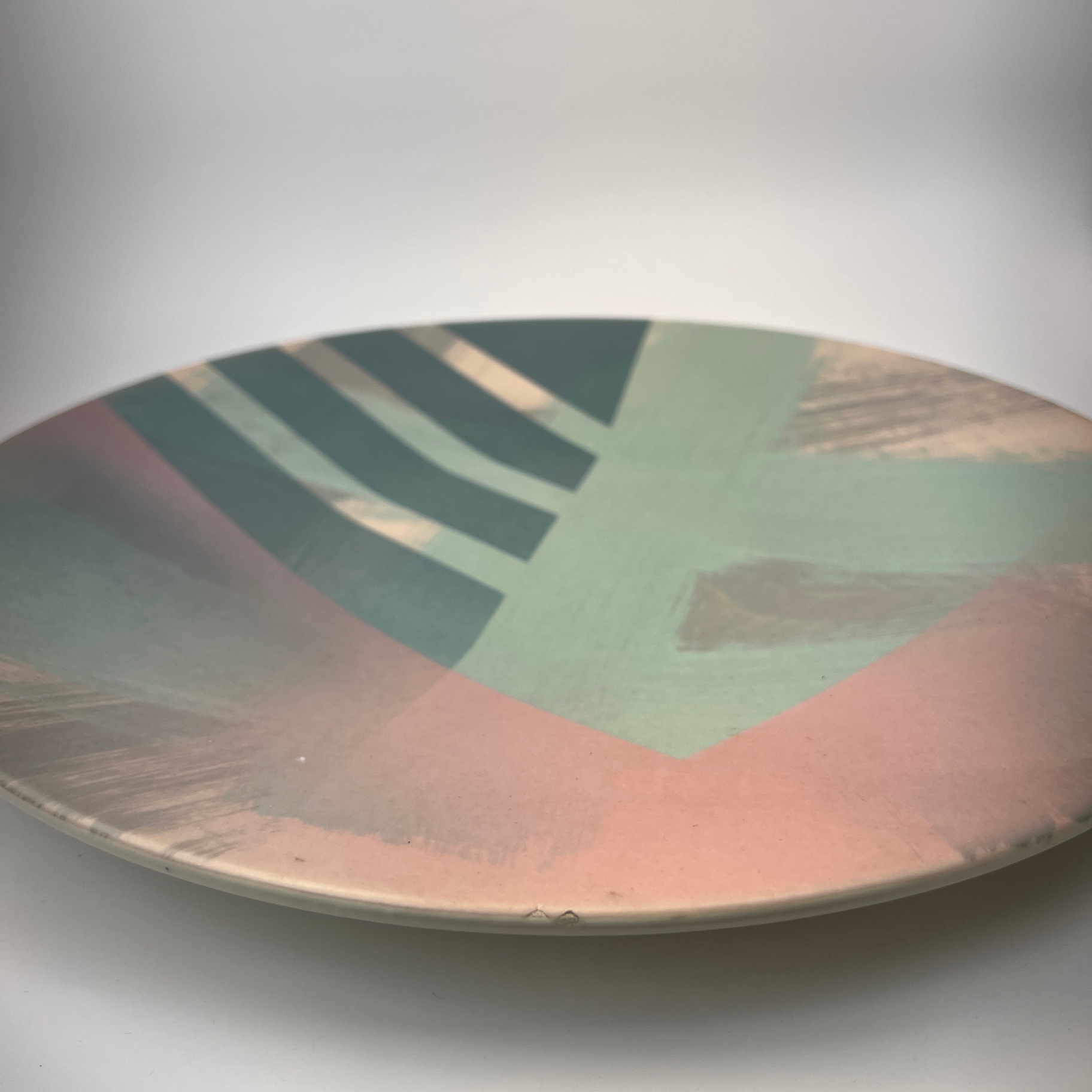 Huge John Bergen Studio Pottery Plate Charger Platter Memphis Milano 80s Style - image 2 of 6